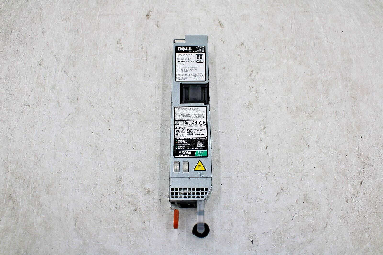 Dell 550W EPP 0034X1 Platinum Server Power Supply Poweredge 80 Plus TESTED