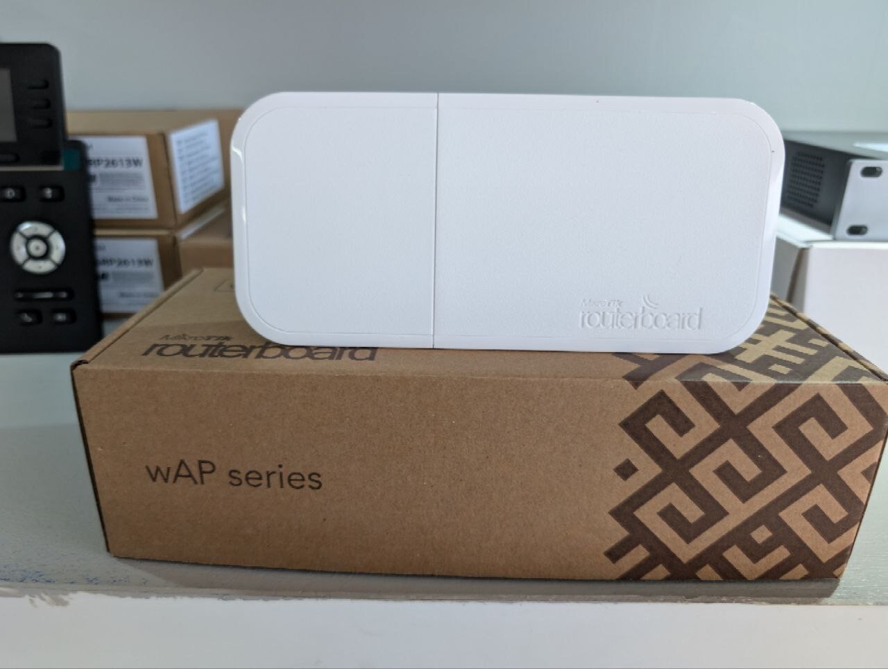MikroTik wAP R small weatherproof 2.4Ghz wireless access point with a miniPCI-e