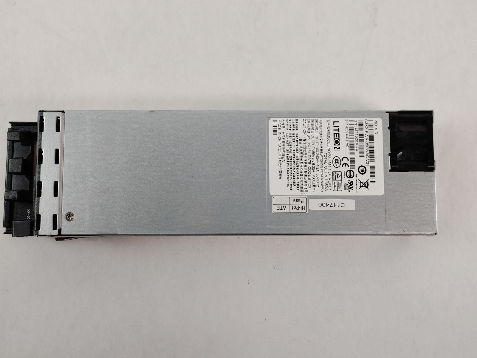 Cisco 341-0394-01 Hot Swap 350W 1U Server Power Supply For Catalyst 3750x