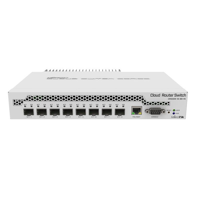 MIKROTIK Desktop switch one Gigabit Ethernet port and eight SFP+ 10Gbps ports