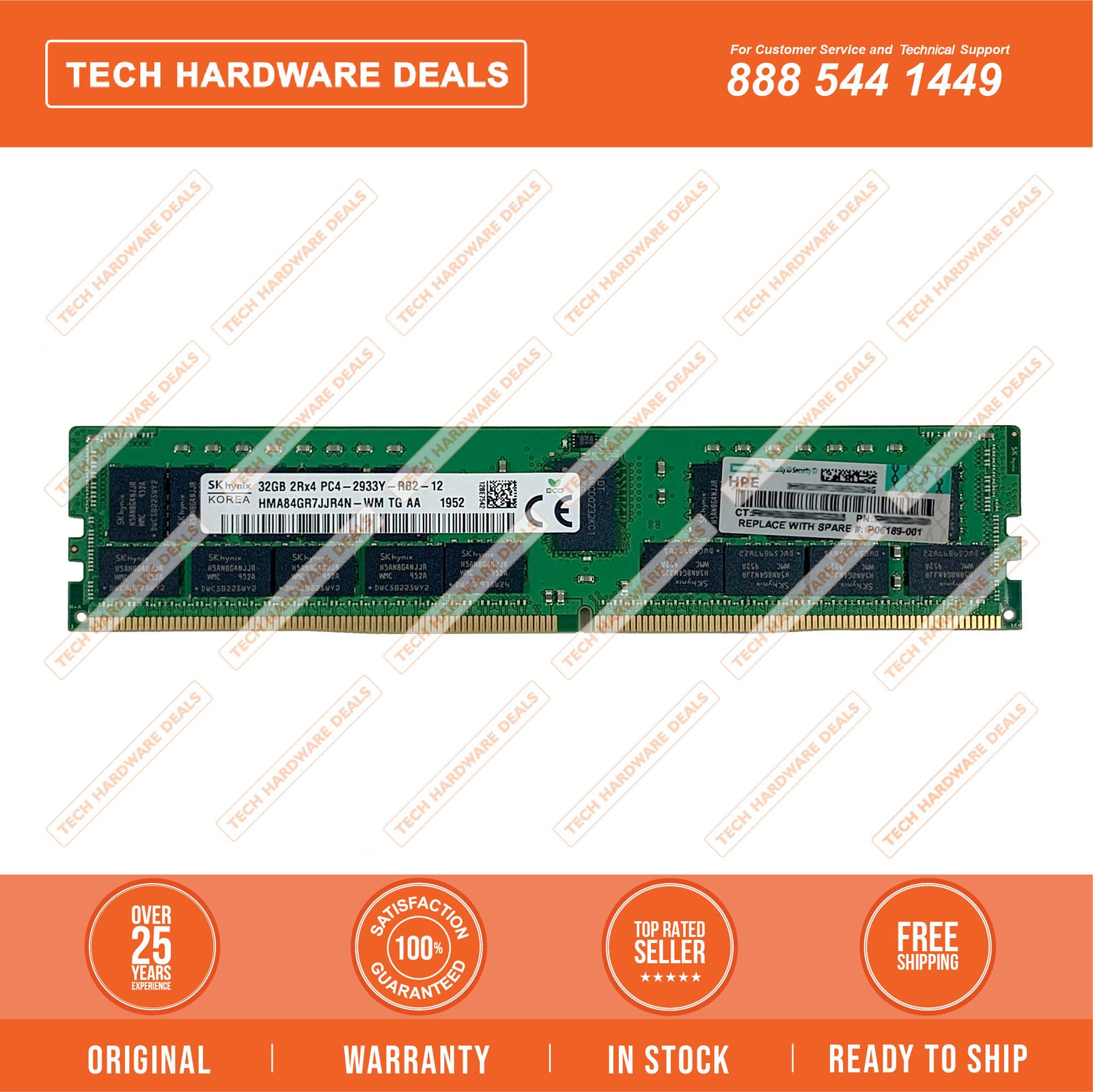 P06189-001    HPE 32GB (1x32GB) Dual Rank x4 DDR4-2933 CAS-21-21-21 Registered S