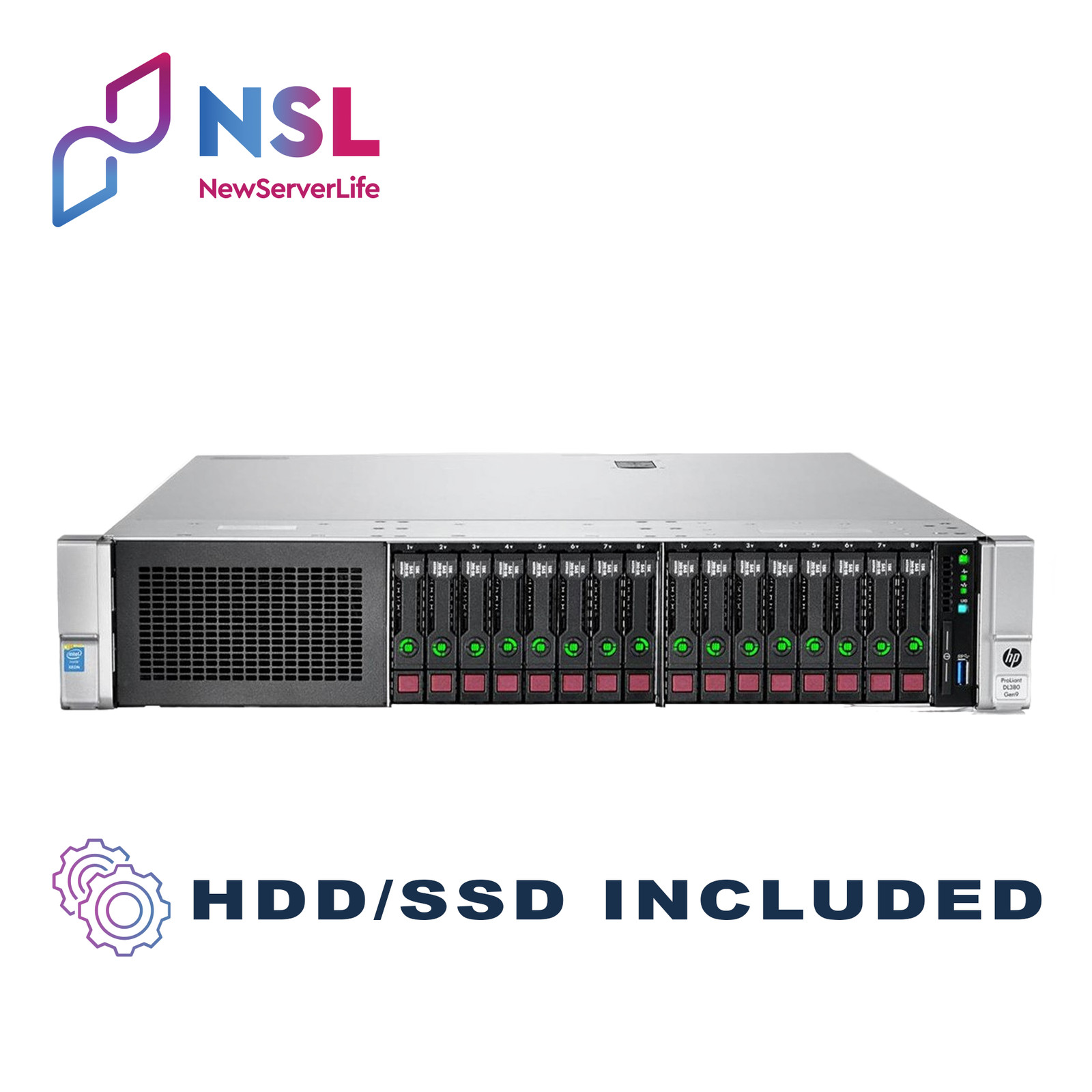 HP DL380 Gen9 16SFF 2x E5-2697v3 2.6GHz =28C 128GB P840 2x 1.2TB SAS 4xRJ45