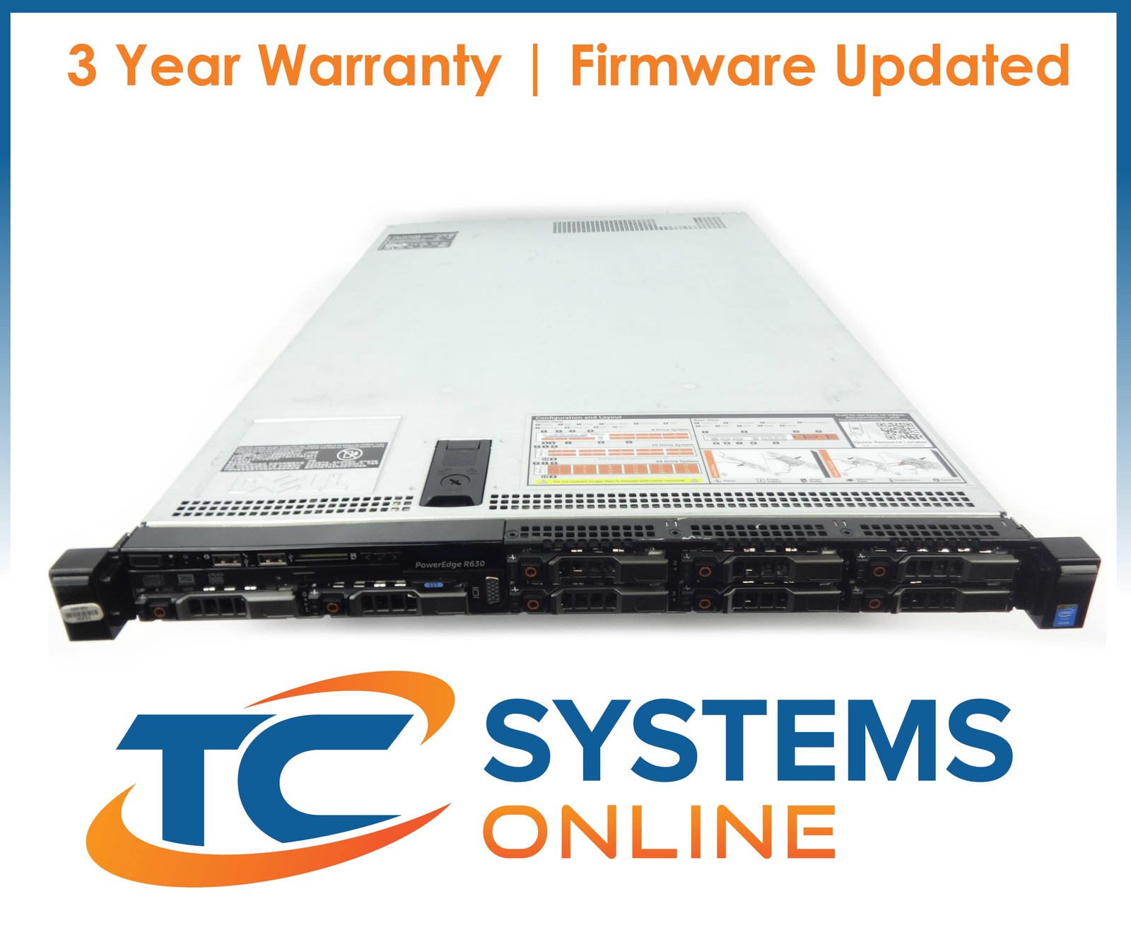 Dell R630 2x2680v3 2.5GHZ=24Cores 32GB 8x900GB 10K SAS H730