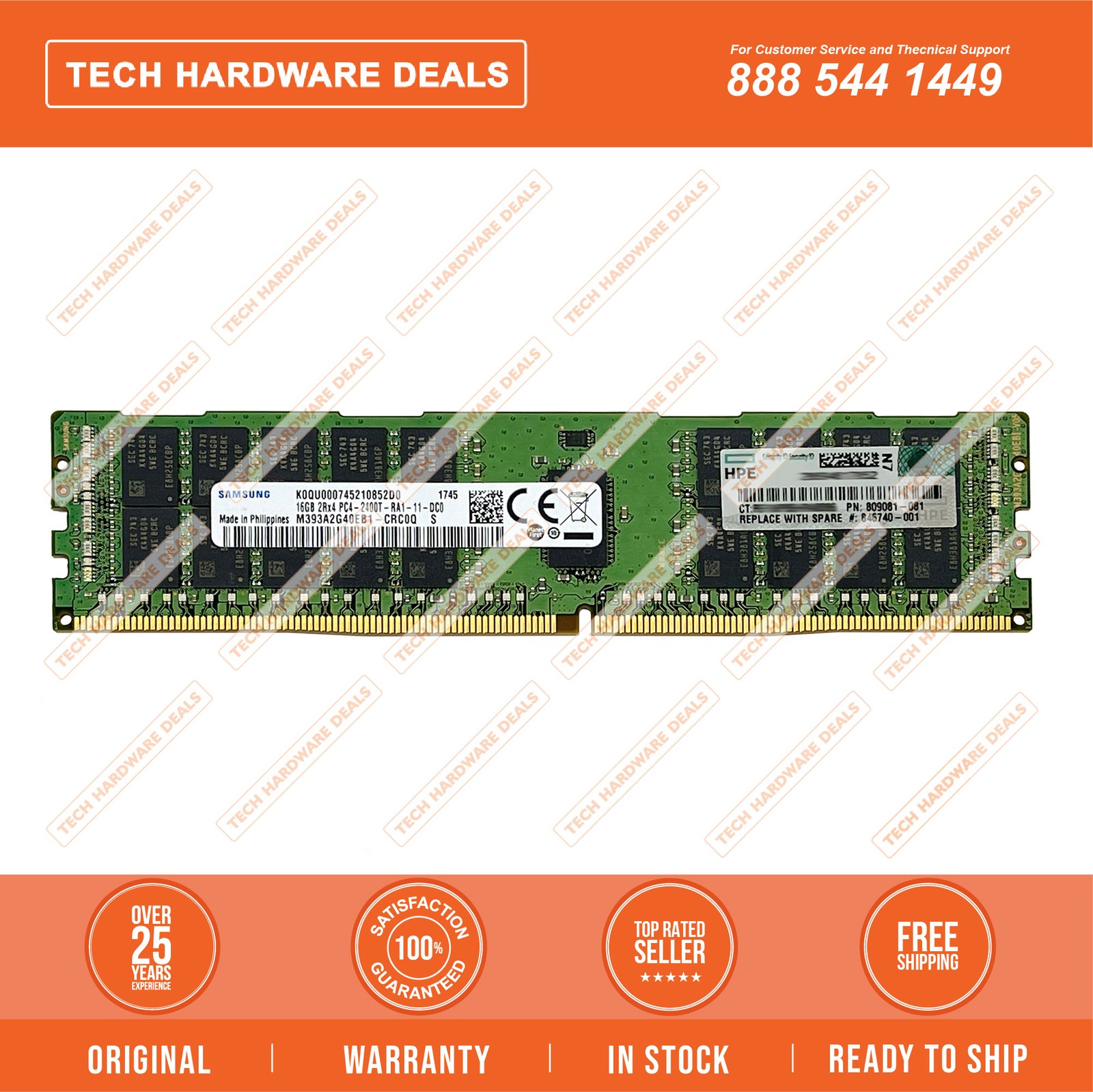 846740-001    HPE 16GB (1x16GB) Dual Rank x4 DDR4-2400 CAS-17-17-17 Registered M