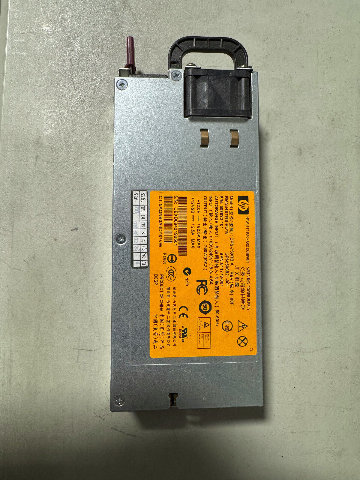 HP Server Power Supply 750w DPS-750RB A HSTNS-PD18/PL18 Used
