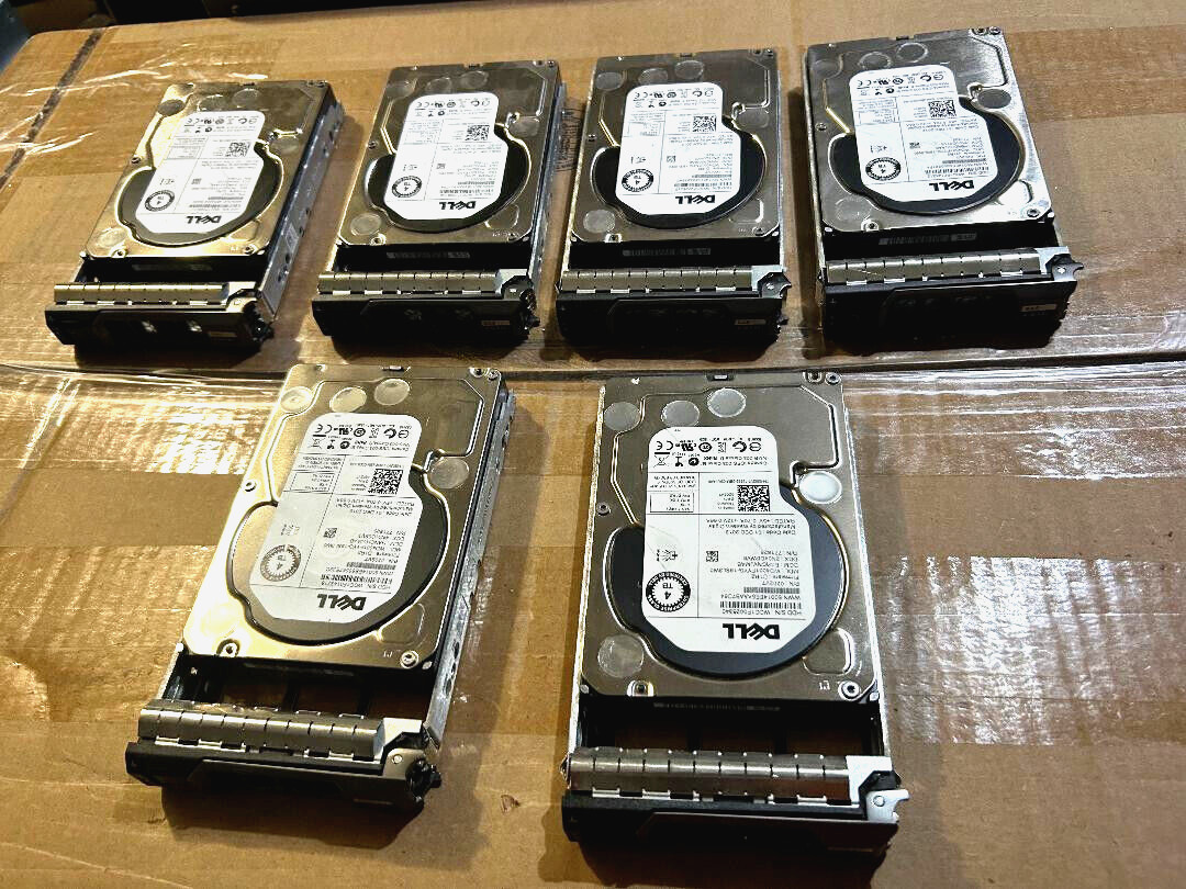 Qty.6 Dell 4TB HDD 7.2K 6Gbs SAS 3.5″ Hard Drive 0202V7 From Storage Array