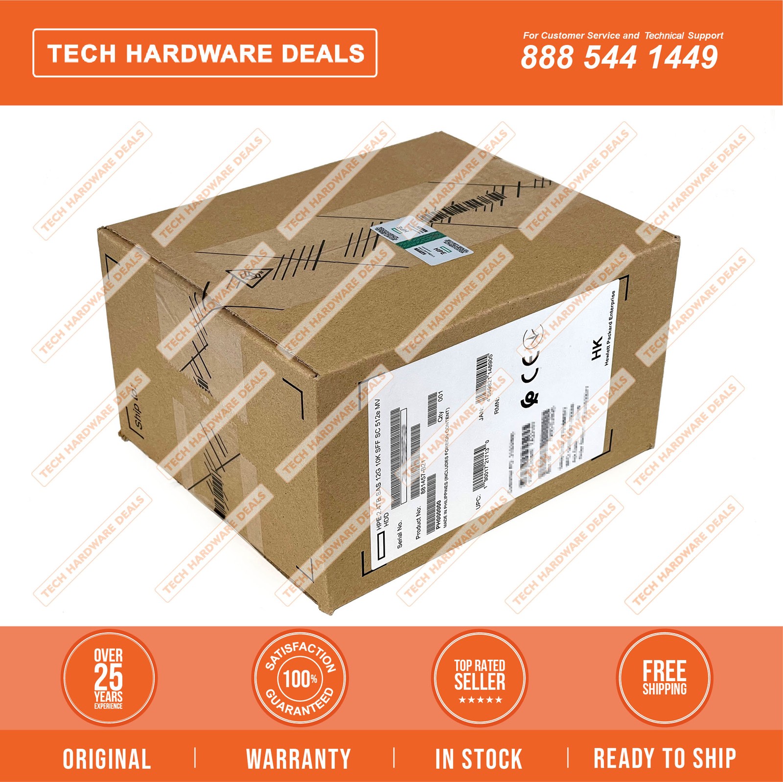881457-B21 3 Year HPE Warranty RETAIL BOX HPE 2.4TB SAS 12G 10K SFF SC 512e DS H