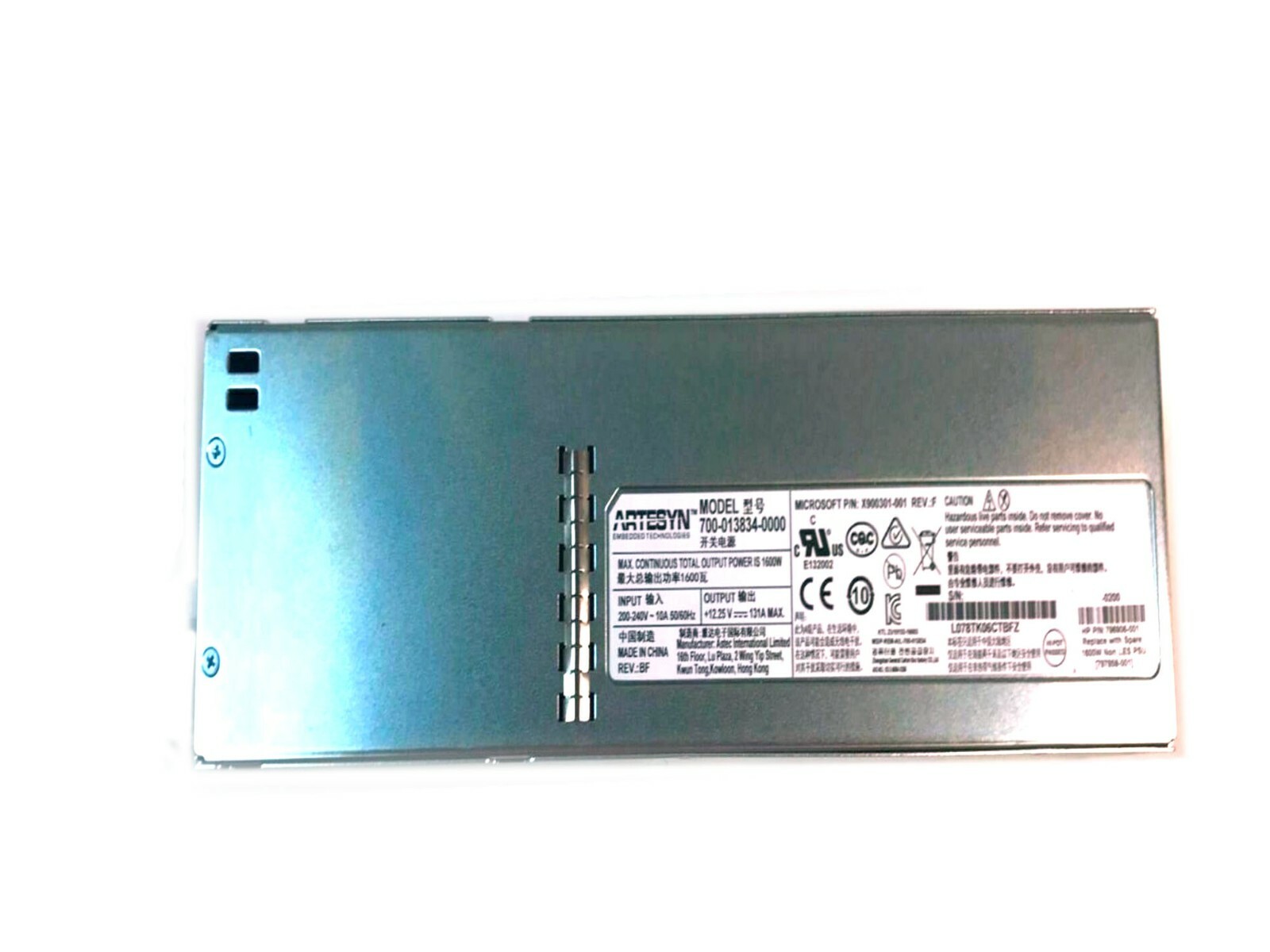 Hp Artesyn 1600W Server Power Supply 700-013834-0000 DHCTW X900301-001 796906-00