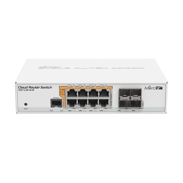 Mikrotik Gigabit POE Ethernet Smart Switch CRS112-8P-4S-IN 8x Gigabit Ethernet