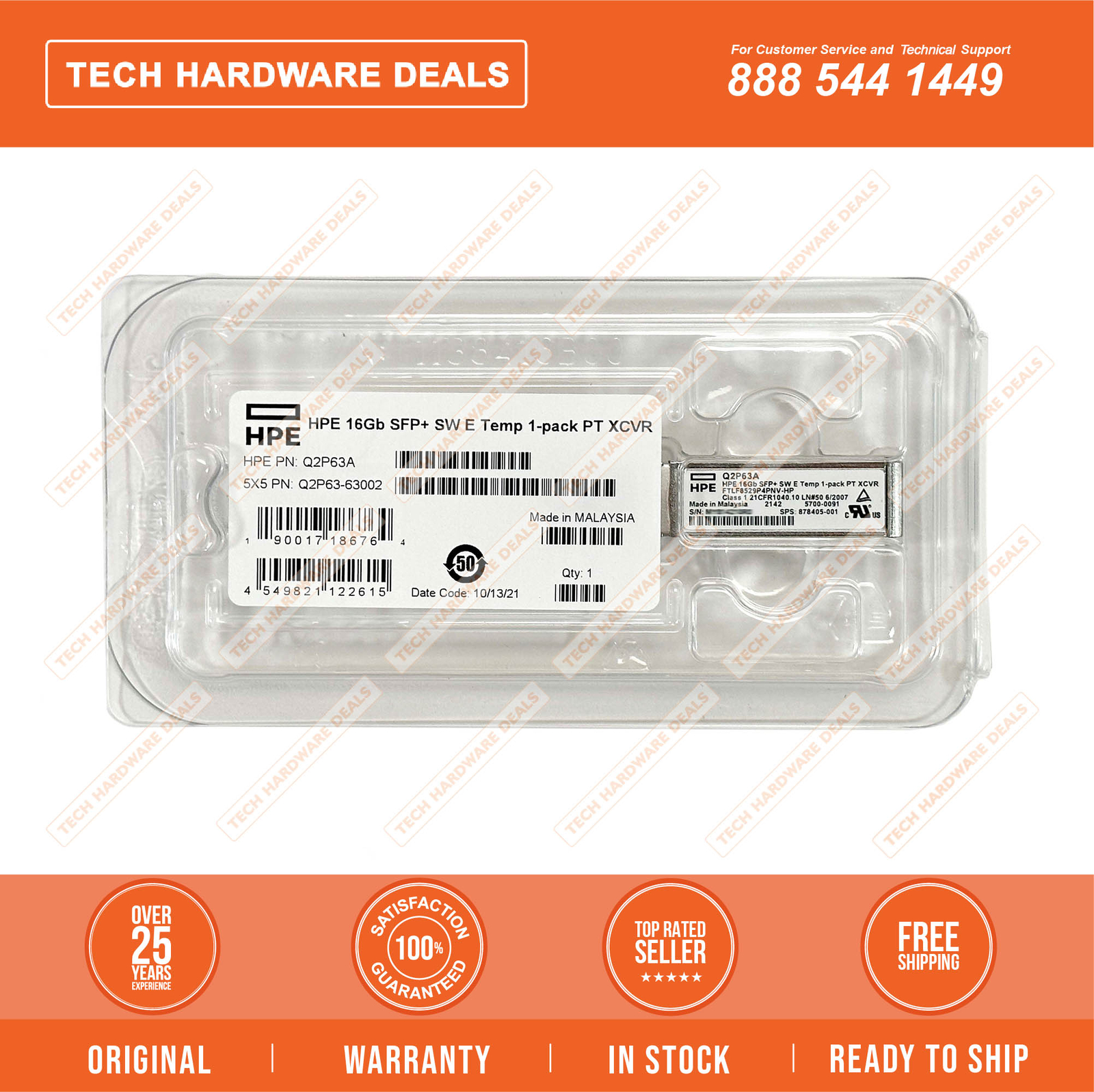 793444-001 HPE Sub PN NEW SEALED HP 16Gb SFP+ SW 1-pack C Temp XCVR