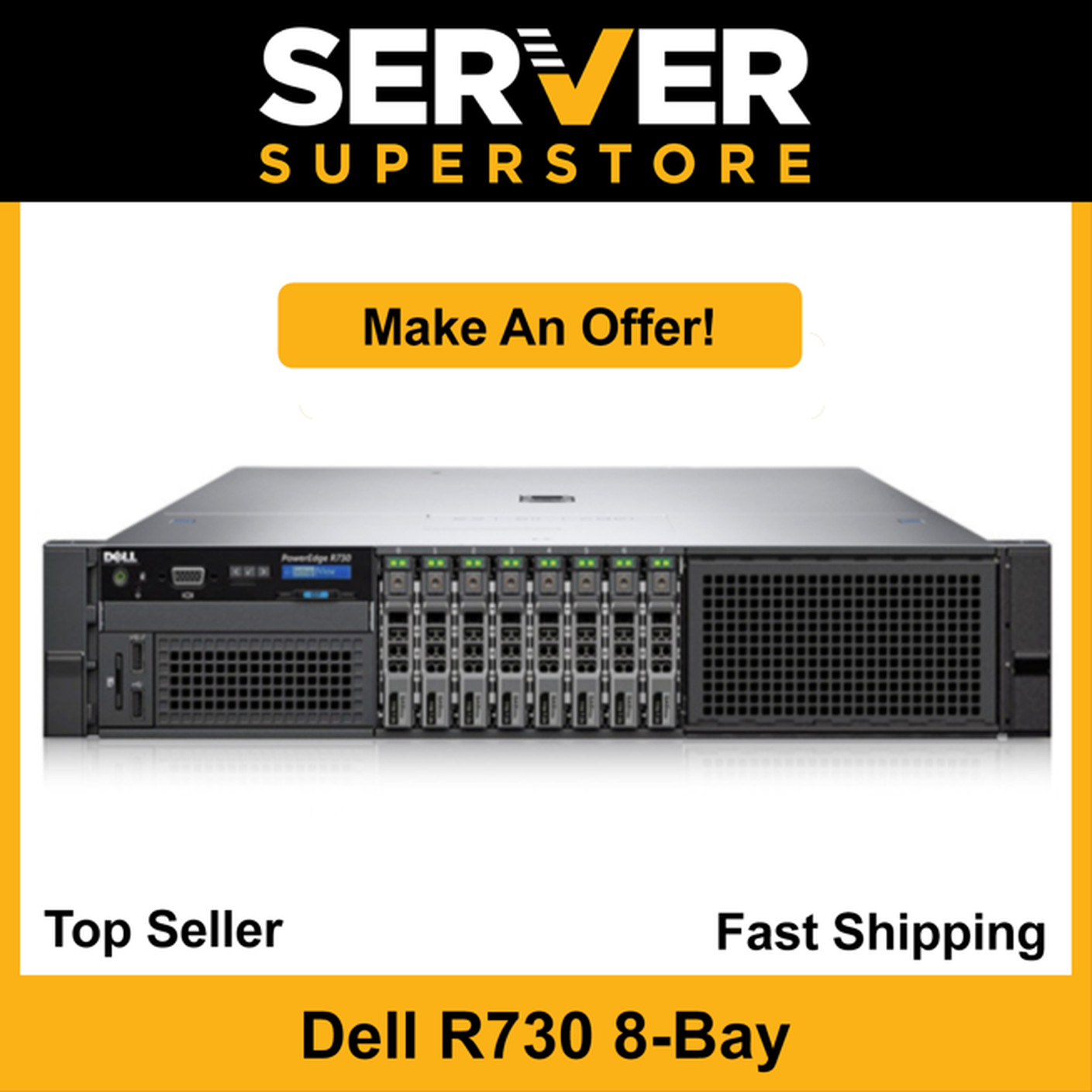 Dell PowerEdge R730 Server 2x E5-2690 V4 -28 Cores 64GB RAM H730 8x trays