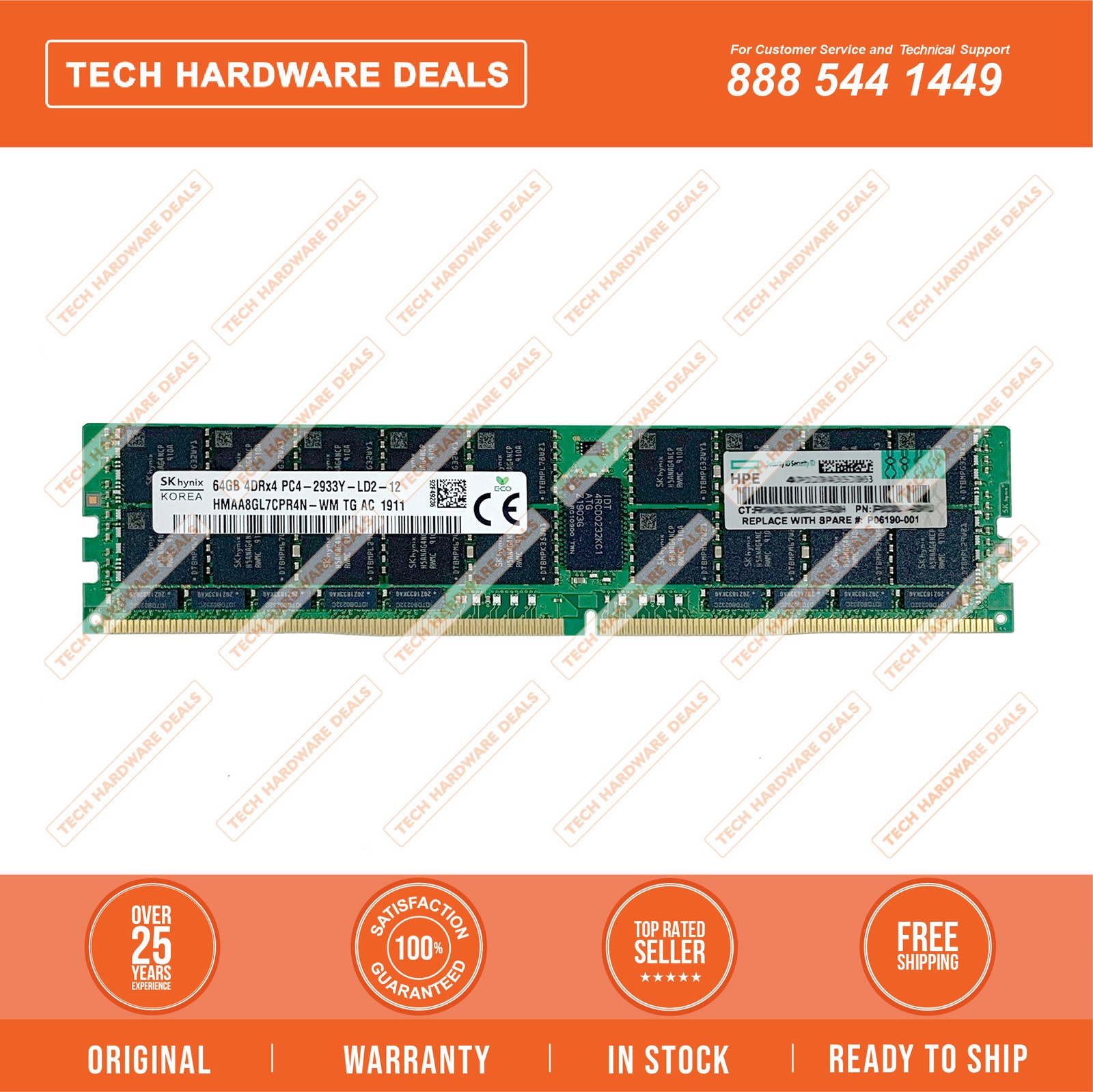 P00926-B21    HPE 64GB (1x64GB) Quad Rank x4 DDR4-2933 CAS-21-21-21 Load Reduced