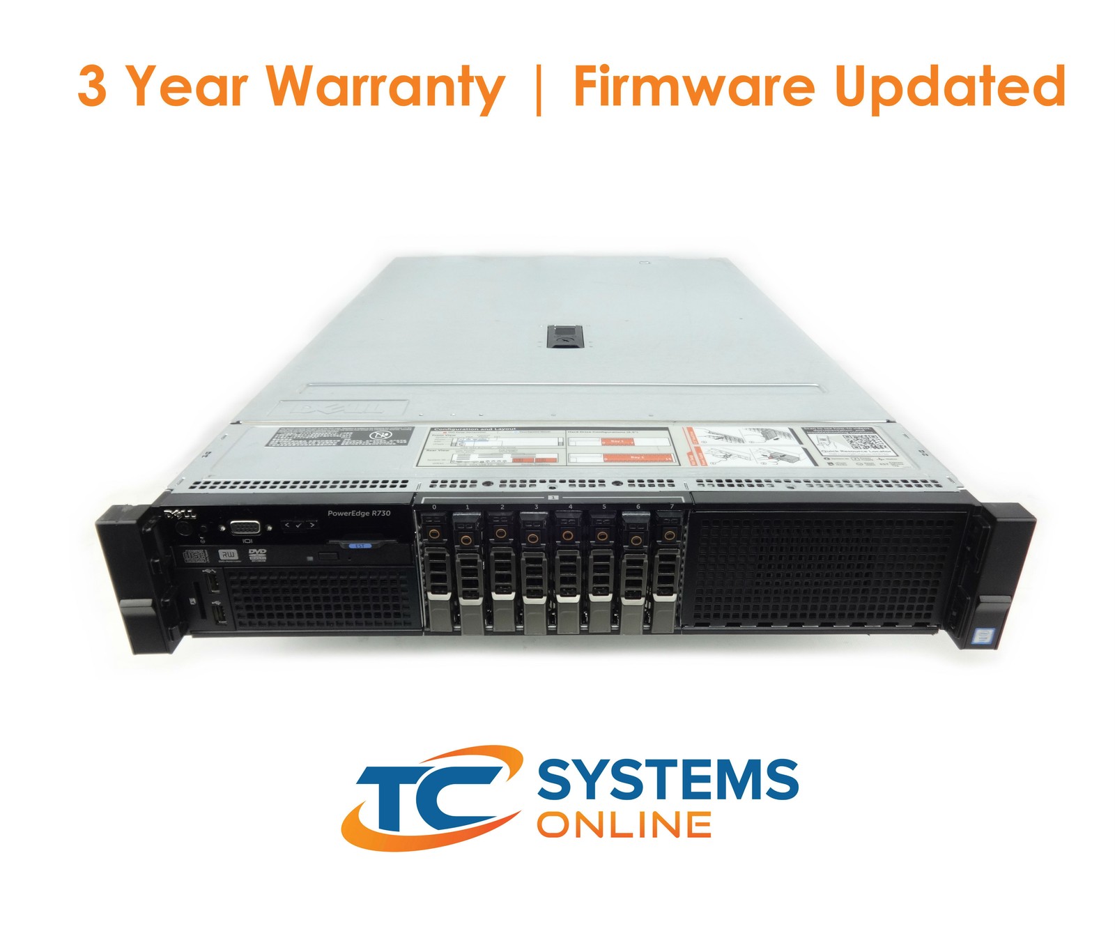 Dell R730 2x2680v3 2.5GHZ=24Cores 64GB 8x120GB SSD H730