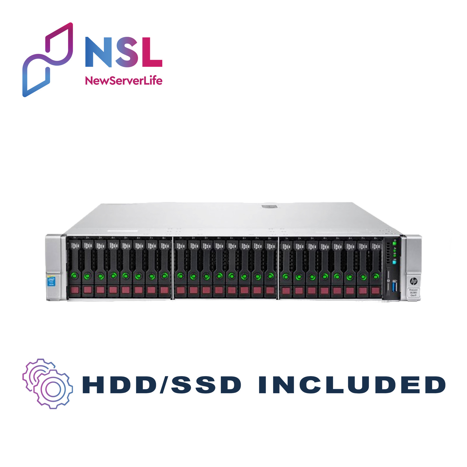 HP DL380 Gen9 24SFF 2x E5-2690v4 2.6GHz =28C 32GB P440AR 2x 1.2TB SAS 4xRJ45