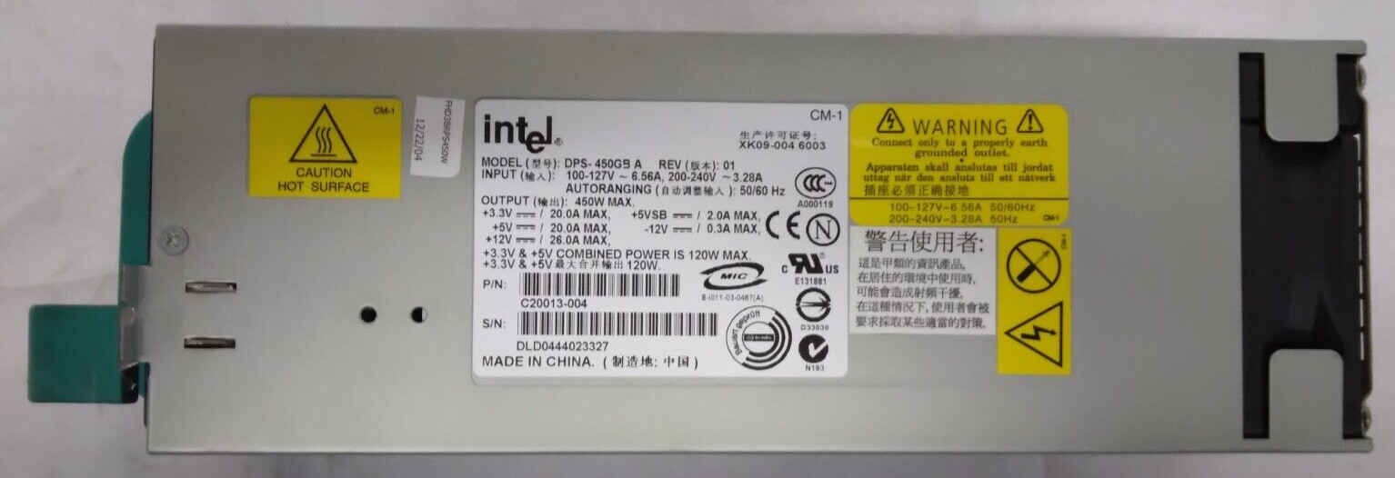 Used Intel DPS 450GB A 450W Server Power Supply for SC5200