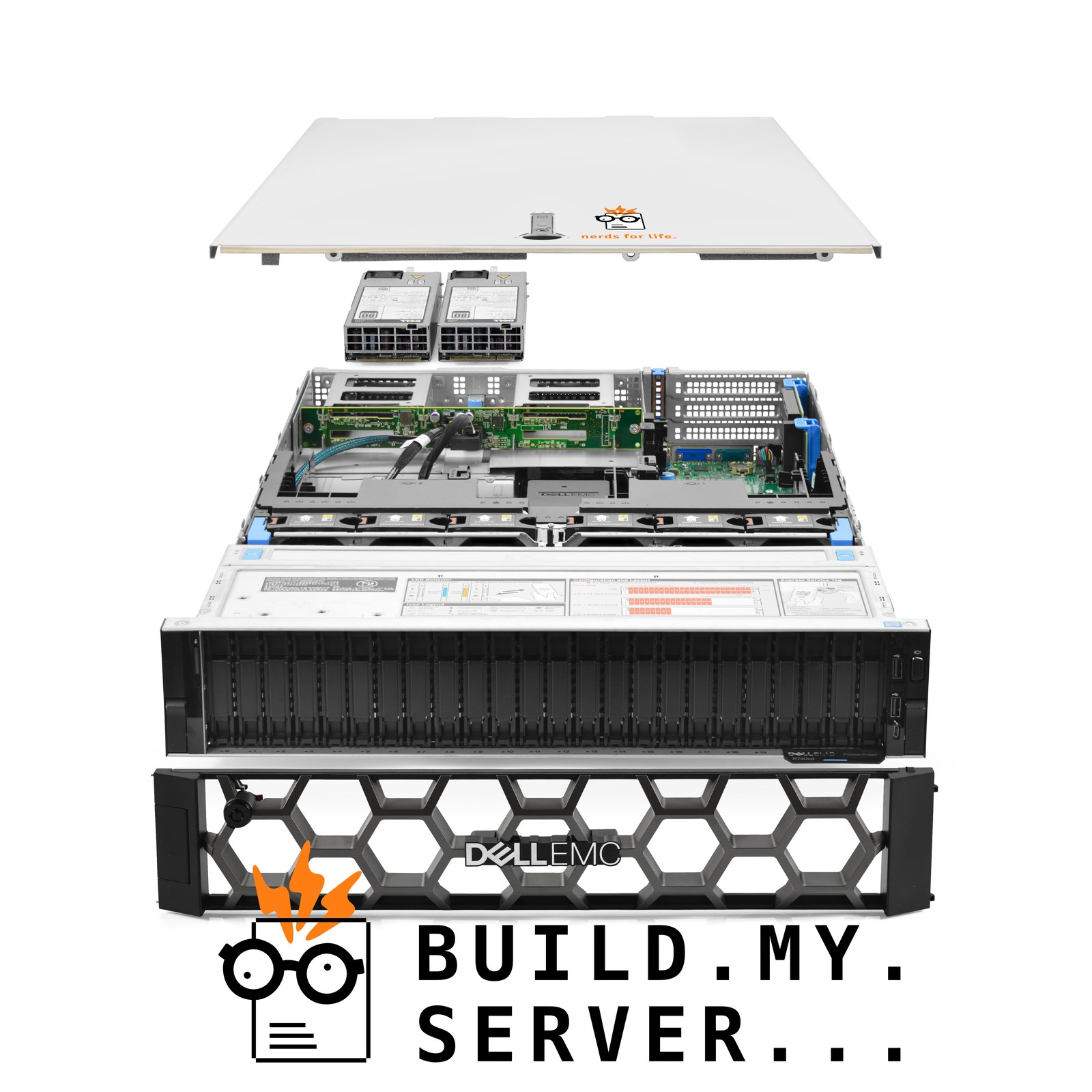 Dell PowerEdge R740xd Server 2.00Ghz 40-Core 64GB RAM 24x Caddies 4x 480GB SSD