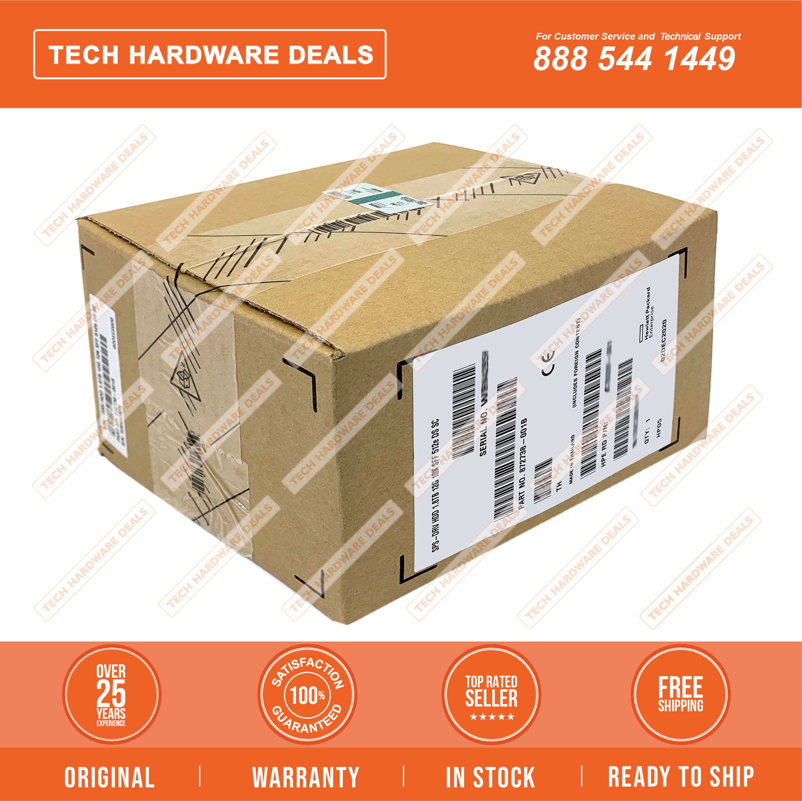 872738-001  NEW SEALED HPE 1.8TB SAS 12G 10K SFF SC 512e DS HDD