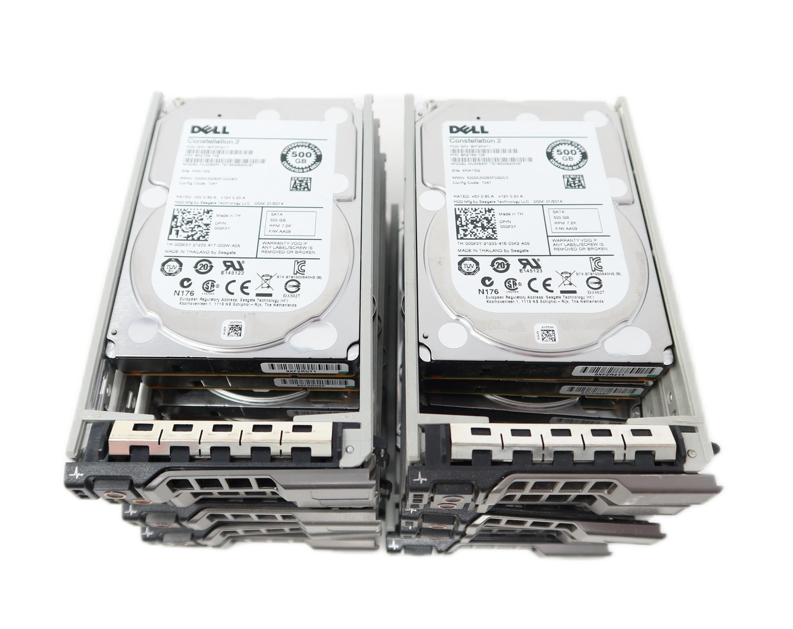DELL 00X3Y ST9500620NS (Lot of 10) 500GB 7.2K SATA 2.5″ 6Gb/s Hard Drive