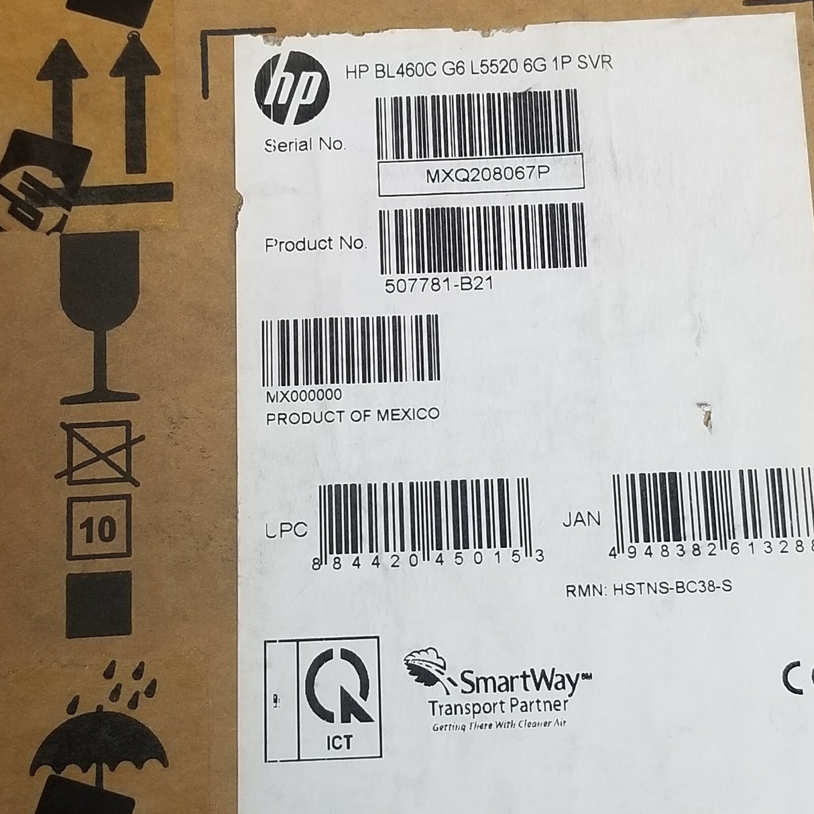 HPE ProLiant BL460c G6 L5520 2.26GHz Quad Core 6GB Blade Server 507781-B21 NEW