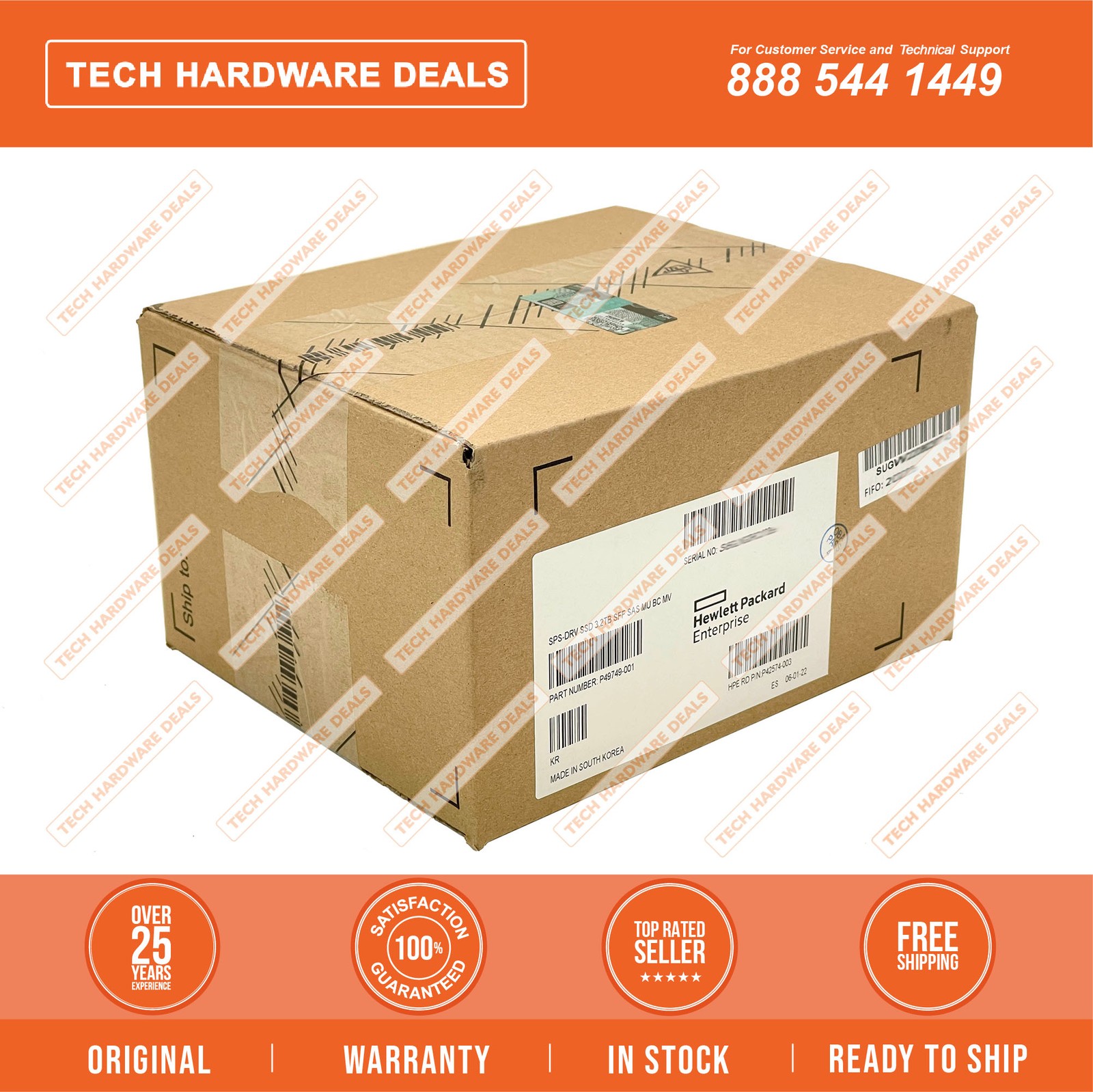 P49053-B21  NEW SEALED HPE 3.2TB SAS 24G MU SFF BC MV SSD