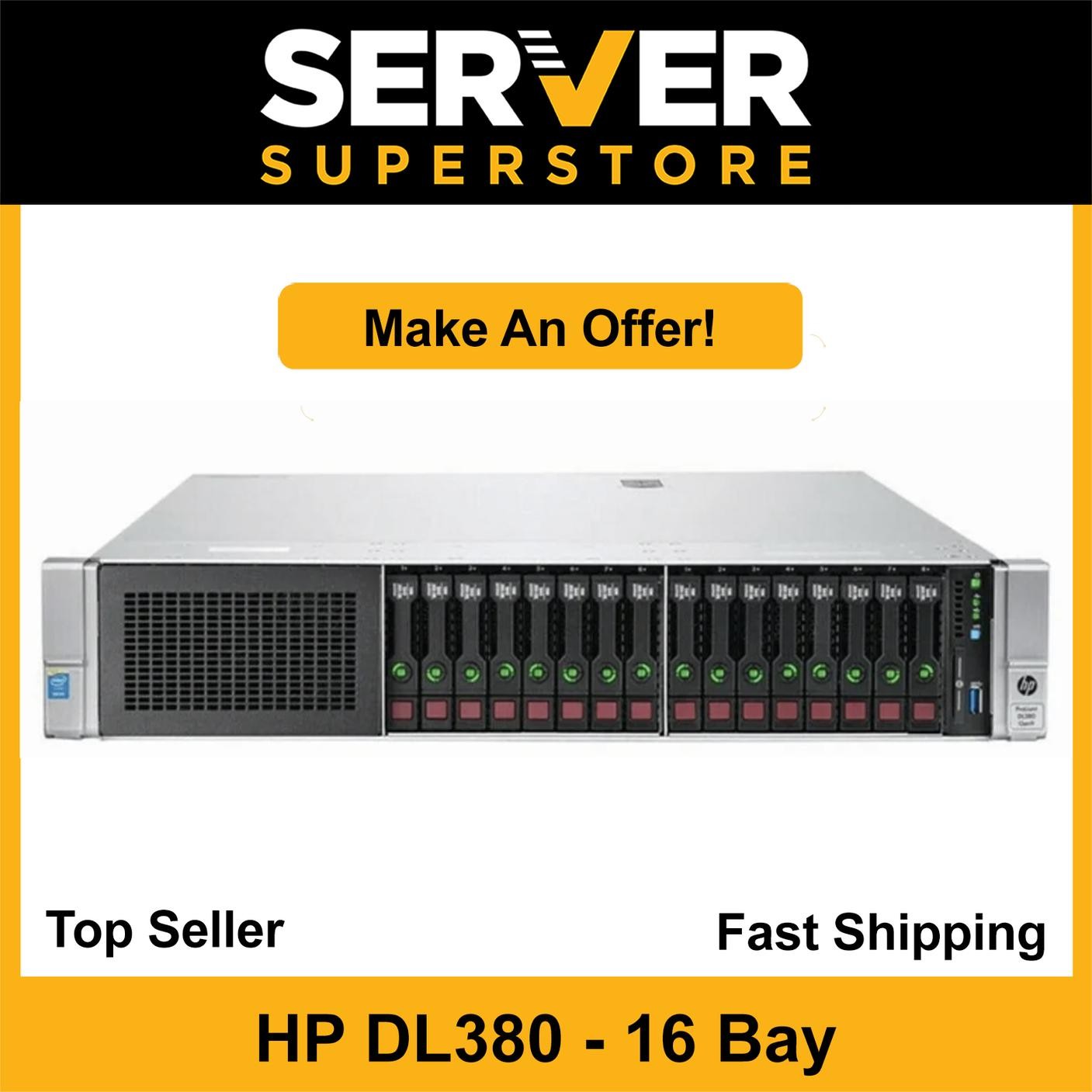 HP ProLiant DL380 G9 Server 2x E5-2640 V4 = 20 Cores P440ar 128GB RAM 2x trays
