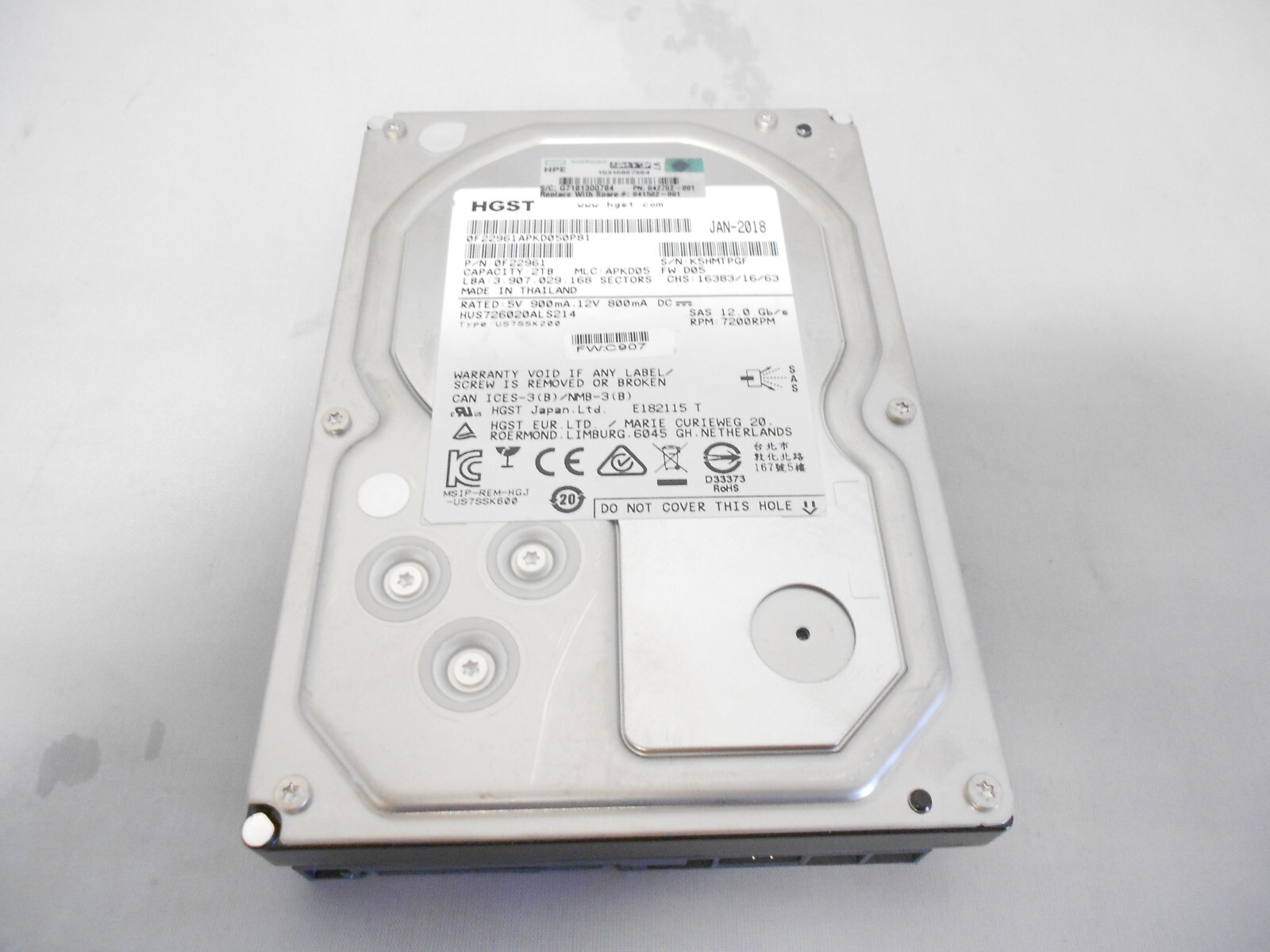 HP 842782-001 2TB 7.2K SAS 6G 3.5″ Hard Drive MSA1040 MSA2040 P2000 HP Server
