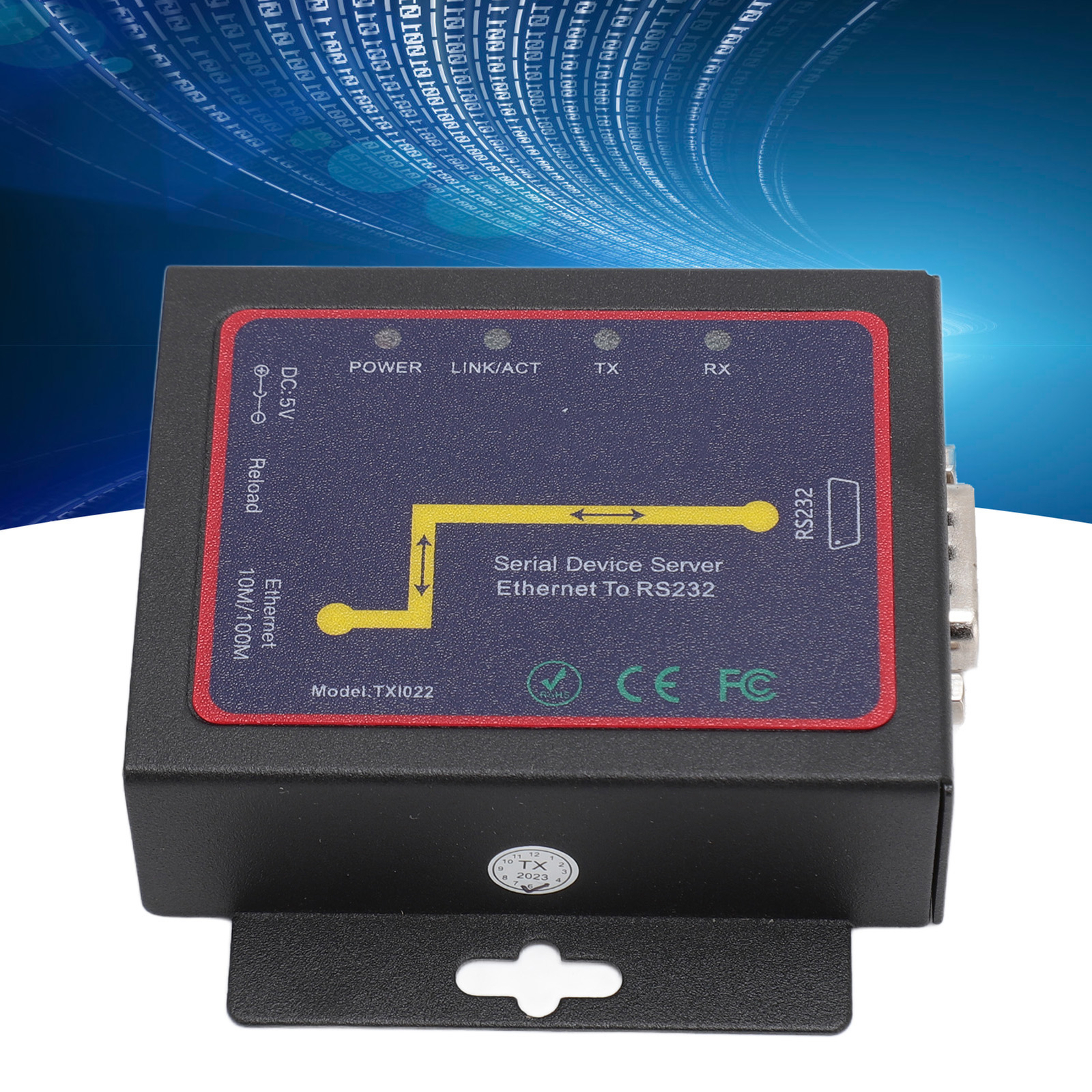 TXI022 RJ45 To RS232 Serial Device Server Iron RS232 To TCP IP