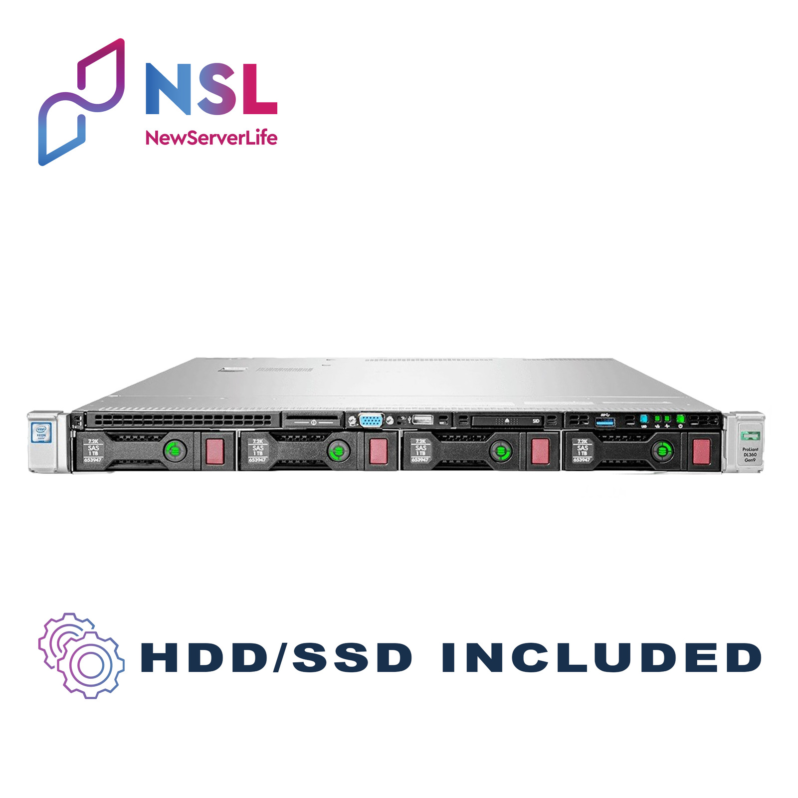 HPE DL360 Gen9 4LFF 2x E5-2620v4 2.1GHz 16C 64GB P440AR 2x 4TB SAS 4xRJ45