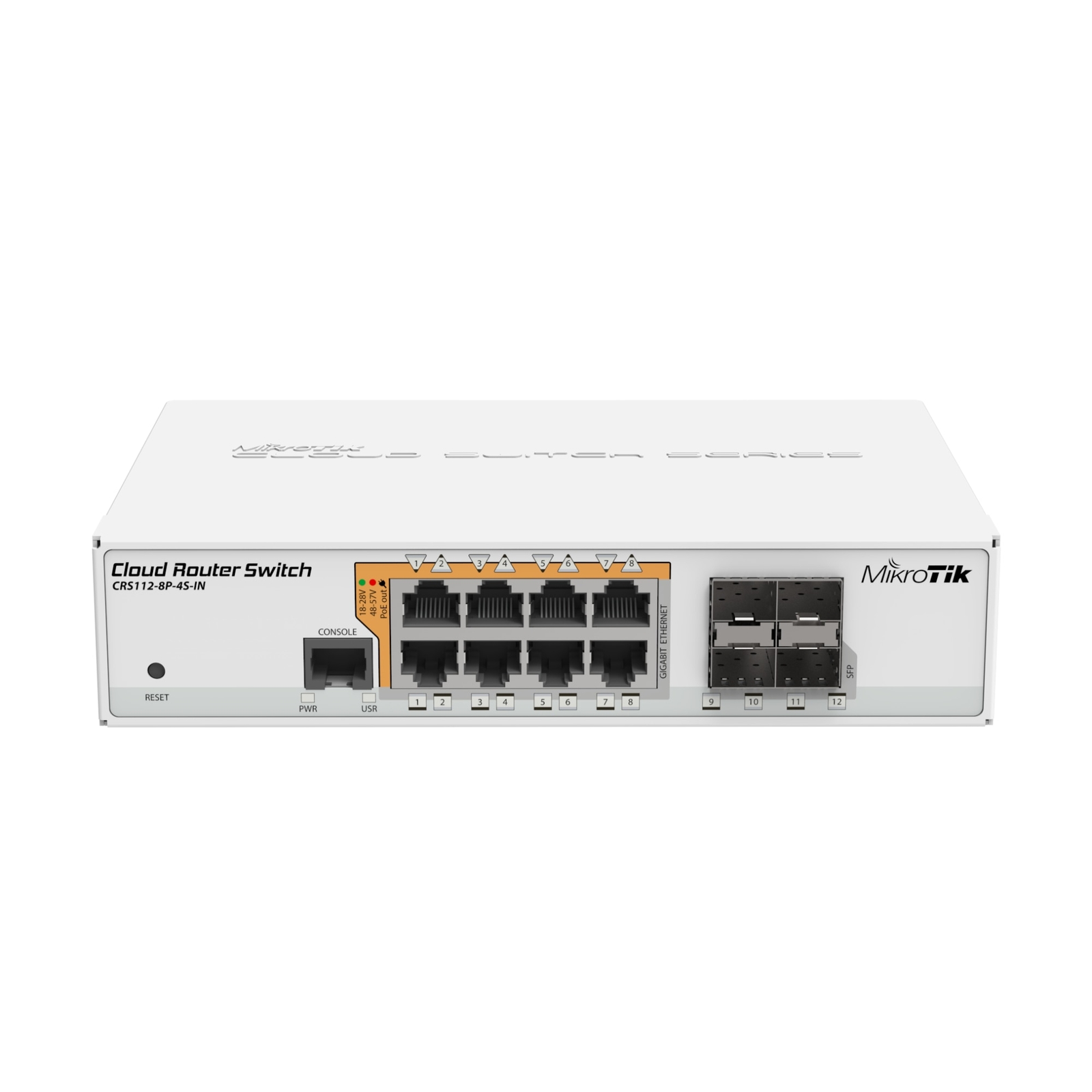 MikroTik Cloud Router Switch 112-8P-4S-IN with QCA8511 400Mhz CPU, 128MBRAM