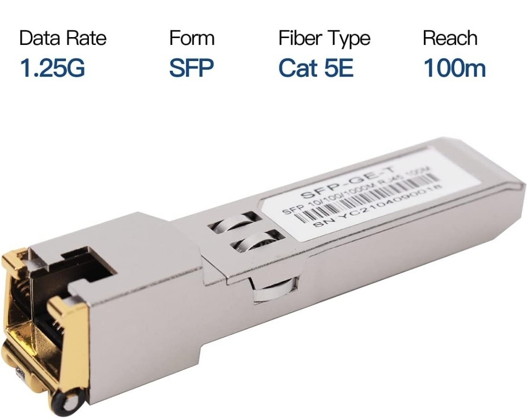 (3-Pack) 1000BASE-T Gigabit SFP to RJ45 Copper Ethernet Modular Transceiver