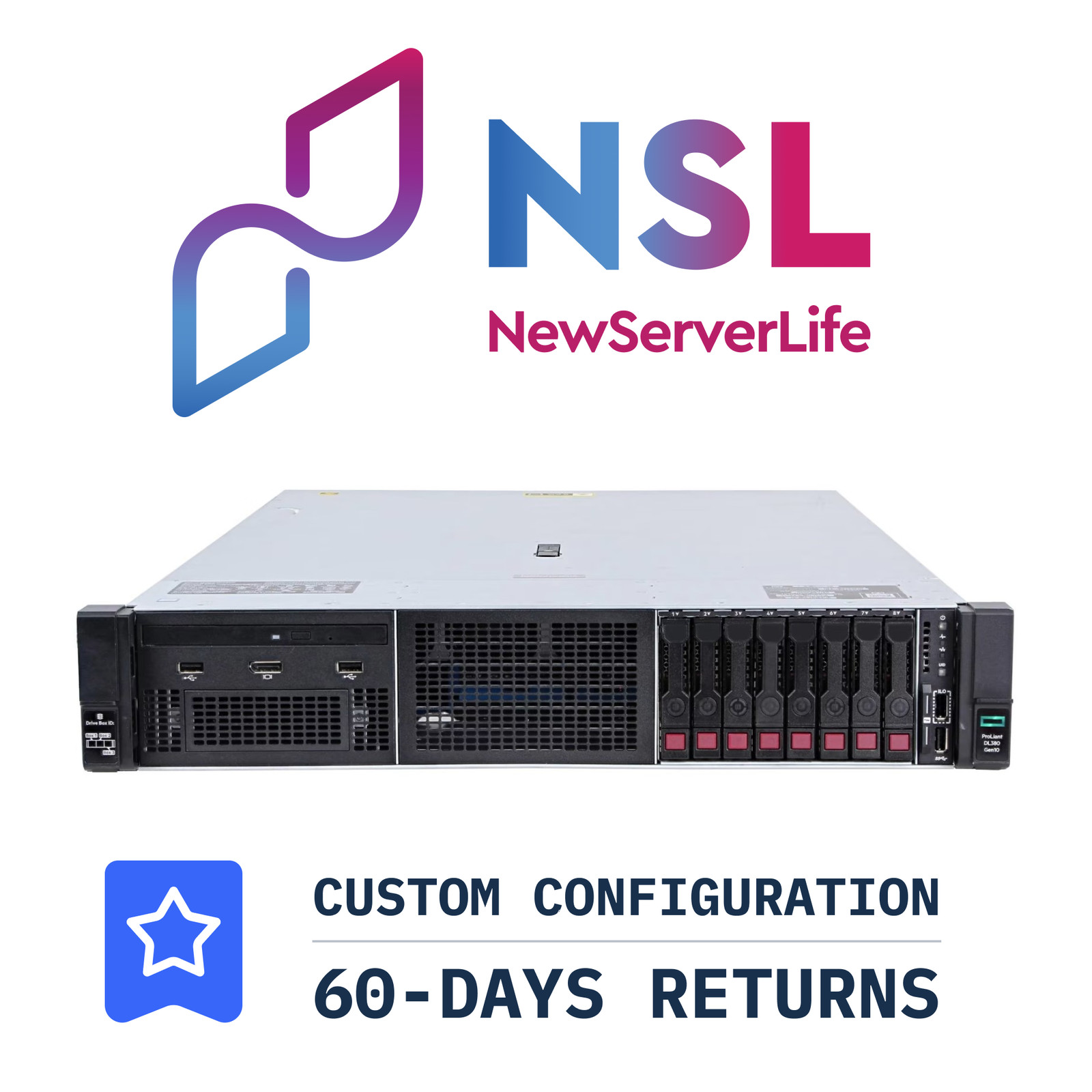 HP ProLiant DL380 Gen10 8SFF 2x Gold 6242 2.8GHz =32 Cores 128GB P408i-a 4xRJ45