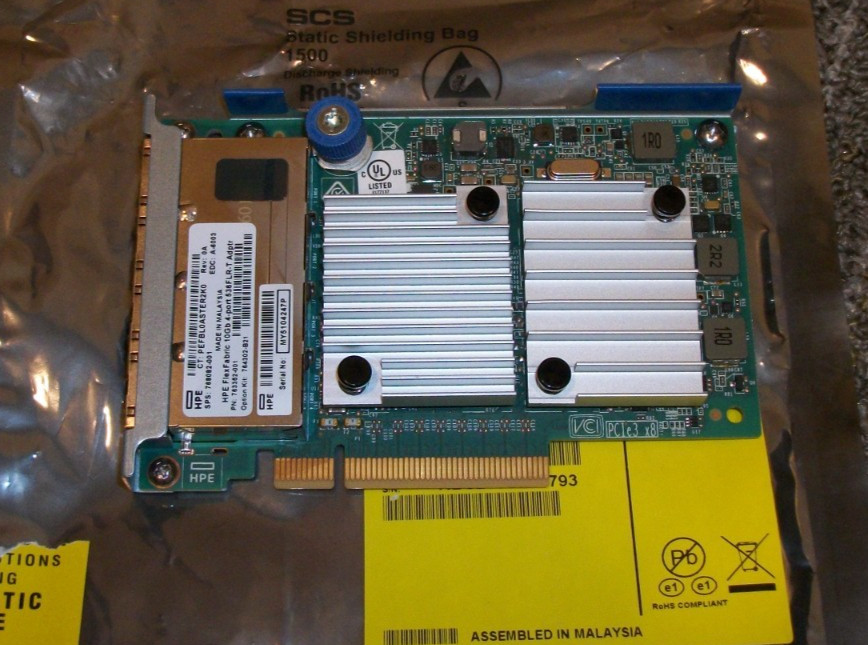 HP 536FLR-T FlexFabric Quad Port 10GB Network Adapter CLEAN WORKING PULL!