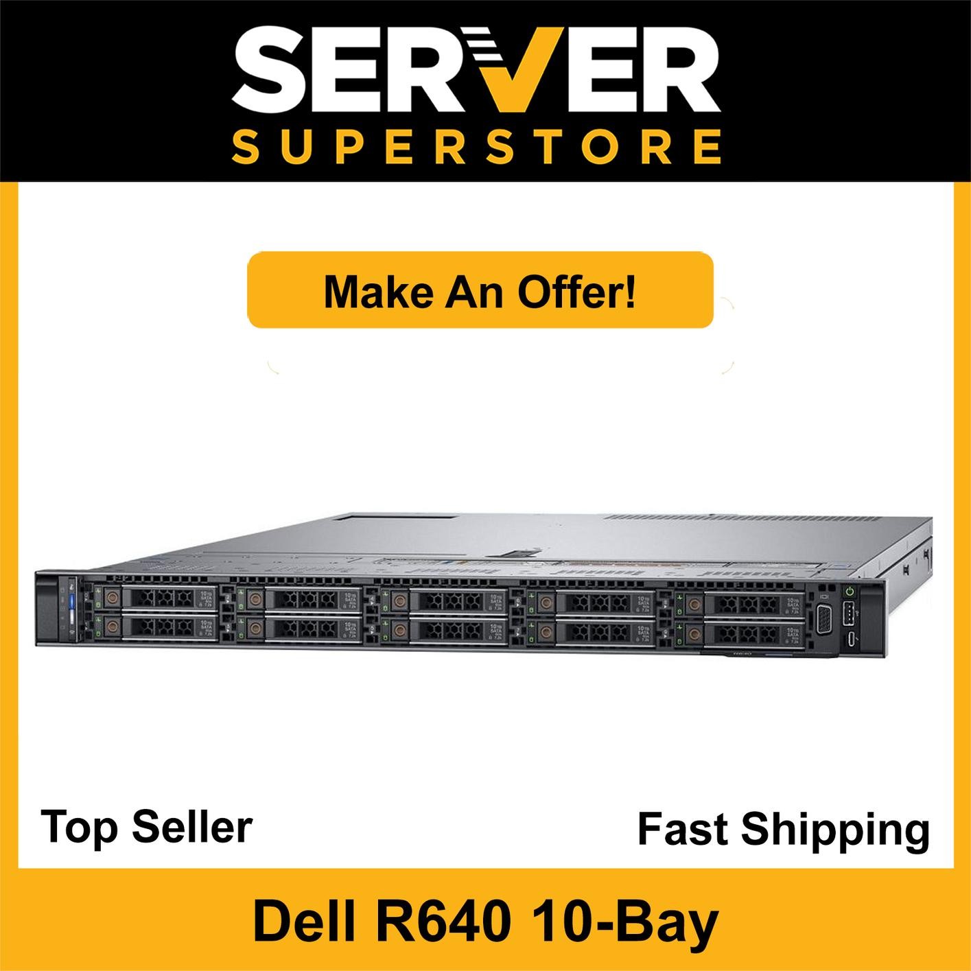 Dell PowerEdge R640 Server 2x Gold 6140 = 36 Cores H730P 64GB RAM 4x 900GB SAS