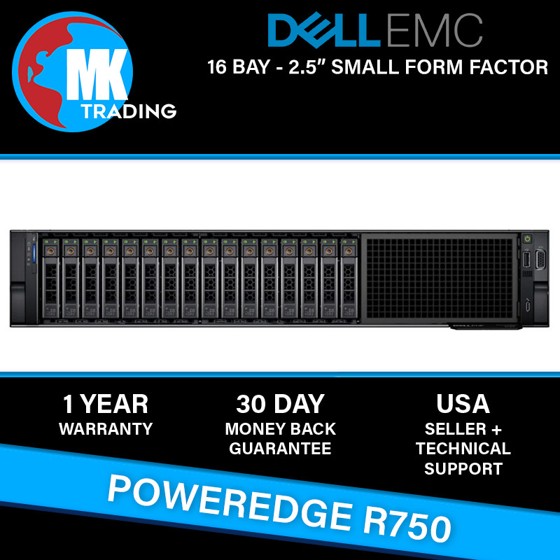Dell PowerEdge R750 16B SFF 2U Server -V2- Choose CPUs/RAM/Drives – Wholesale