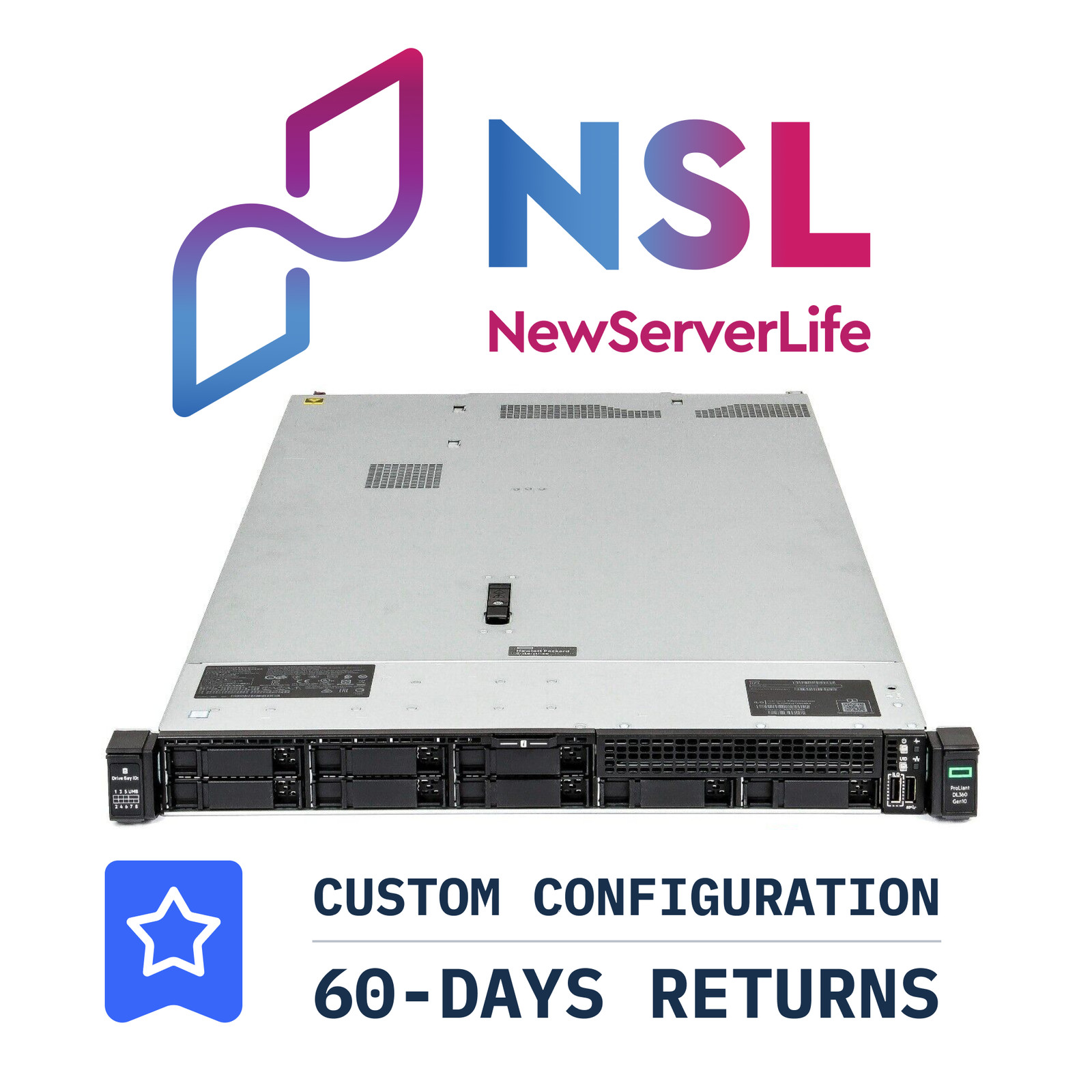 HP ProLiant DL360 Gen10 8SFF 2x Gold 6126 2.6GHz =24 Cores 256GB P408i-a 4xRJ45