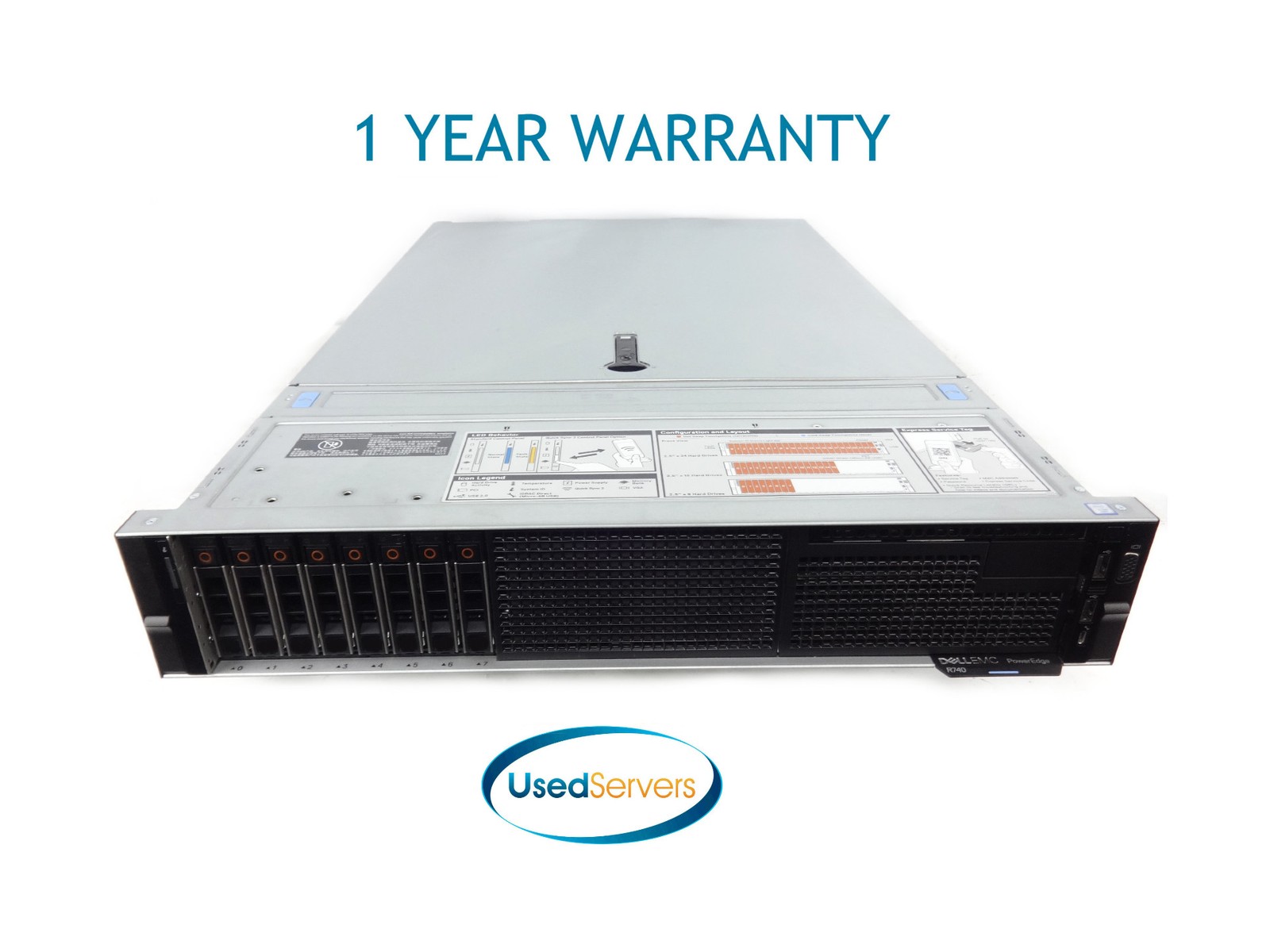 Dell R740 8SFF TPM 2.0 2xGold 5122 3.6GHZ=8Core 128GB 8×1.2TB 12G SAS 2x1100W