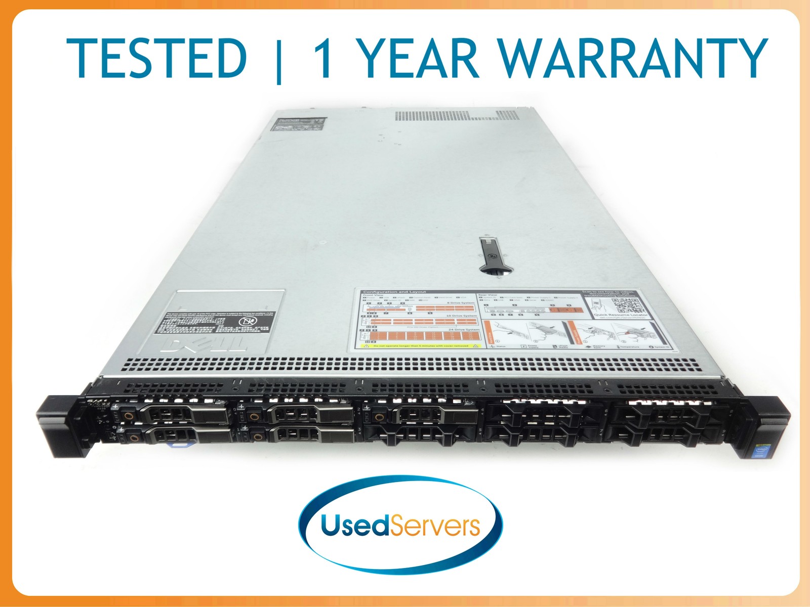 Dell R630 10SFF OEM 2xE5-2640v4 2.4GHZ=20Core 256GB 5xHD Tray 2x750W