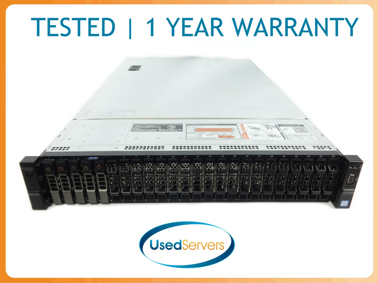 Dell R730XD 26SFF 2xE5-2650v4 2.2GHZ=24Core 128GB 5xHD Tray 2x750W