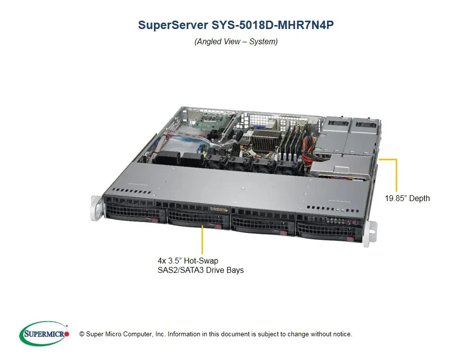 ✅*Authorized Partner* Supermicro Server SYS-5018D-MHR7N4P BareboneW/X10SDV-7TP4F