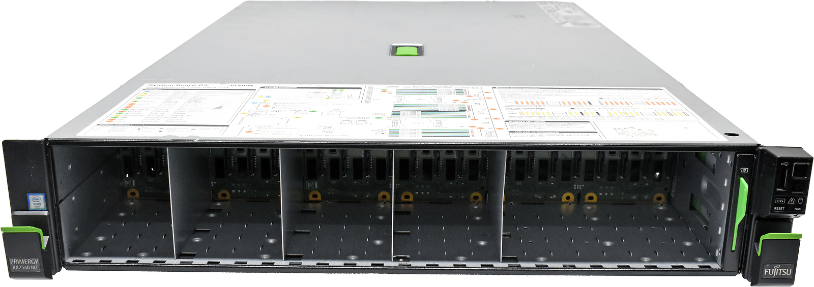 Fujitsu Primergy RX2540 M2 Server no CPU & RAM no HDD 2x Cooler 28Bay 2.5″