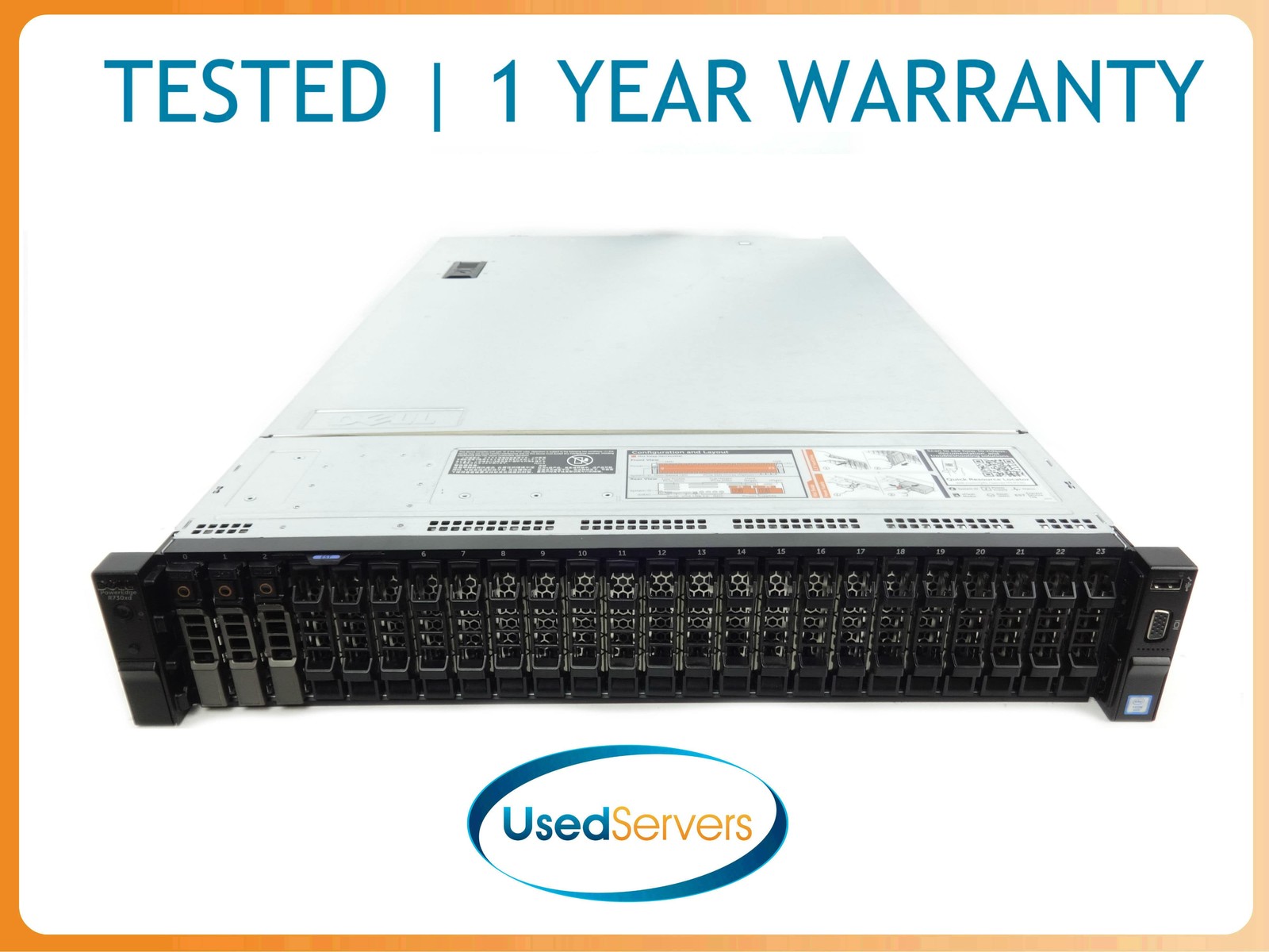 Dell R730XD 26SFF 2xE5-2670v3 2.3GHZ=24Core 128GB 3x960GB 6G SSD 2x750W