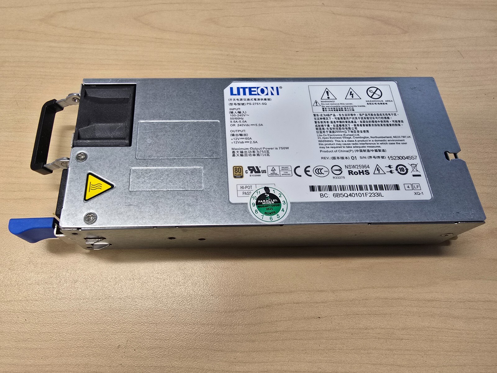 Liteon PS-2751-5Q 750W Server Power Supply