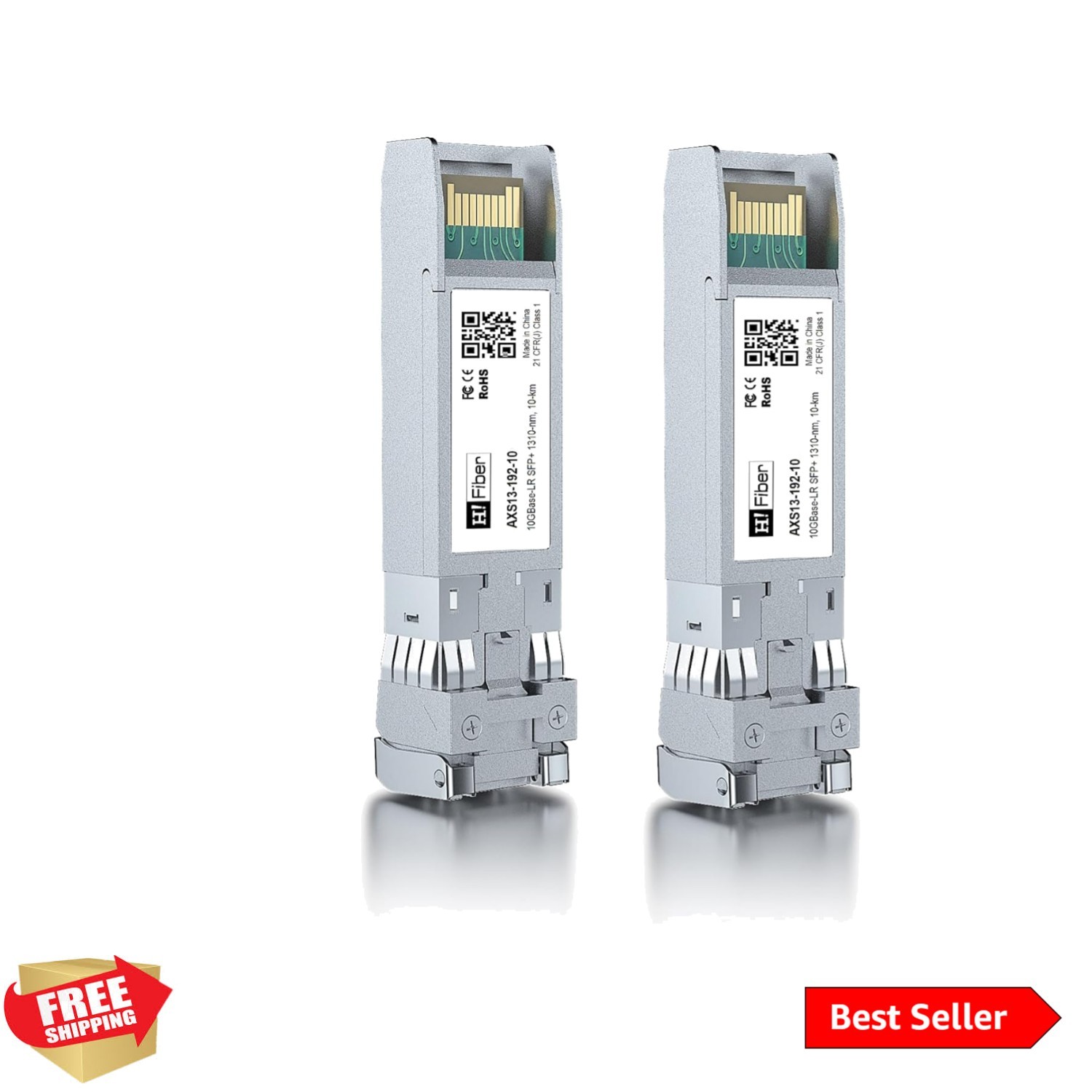 H!Fiber 10G Single Mode SFP+ LC Module, 10GBase-LR Fiber Transceiver for Cisc…