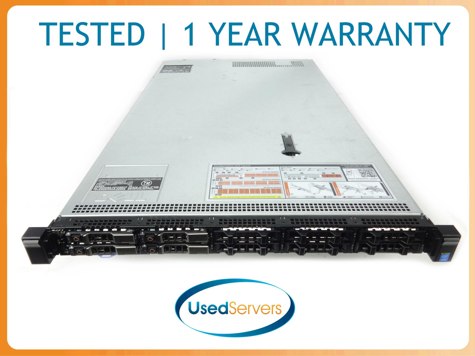 Dell R630 10SFF OEM 2xE5-2650v4 2.2GHZ=24Core 128GB 4x900GB 10K SAS 2x750W