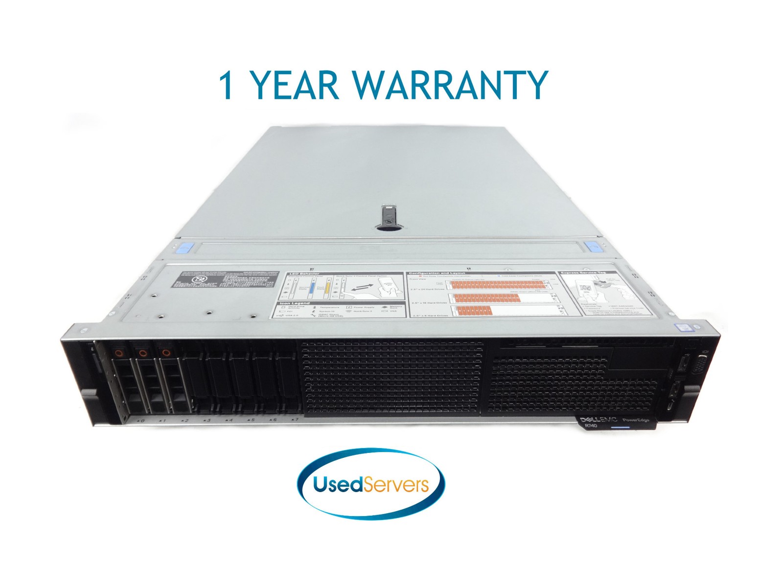 Dell R740 8SFF TPM 2.0 2xSLVR 4110 2.1GHZ=16Core 256GB 3x900GB 10K SAS 2x750W