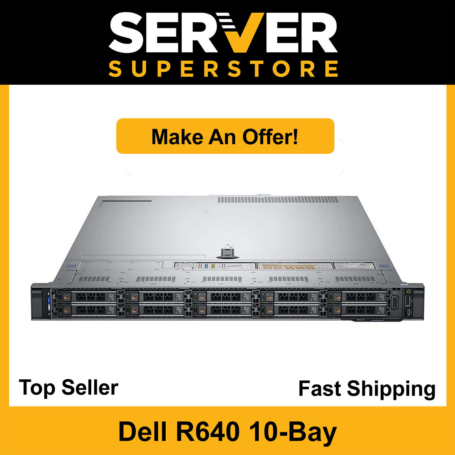 Dell PowerEdge R640 Server 2x Gold 6132 = 28 Cores H730P 256GB 10x NEW 1TB SSD