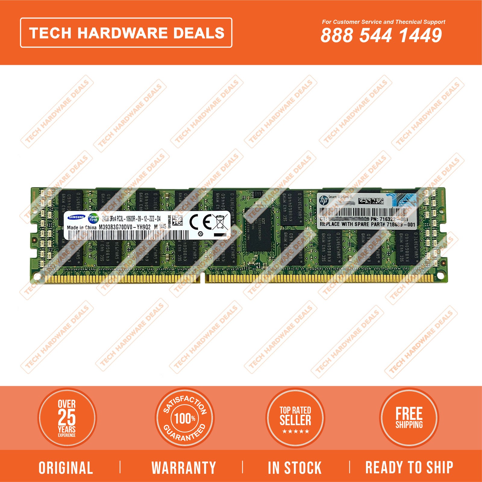761501-B21    HPE 24GB (1x24GB) Three Rank x4 PC3L-10600R (DDR3-1333) Registered