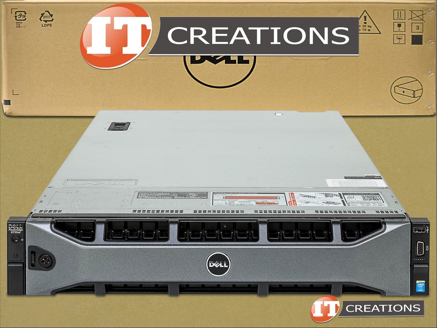 DELL POWEREDGE R730XD SFF SERVER TWO E5-2680V3 2.5GHZ 384GB 16 X 600GB 15K SAS H