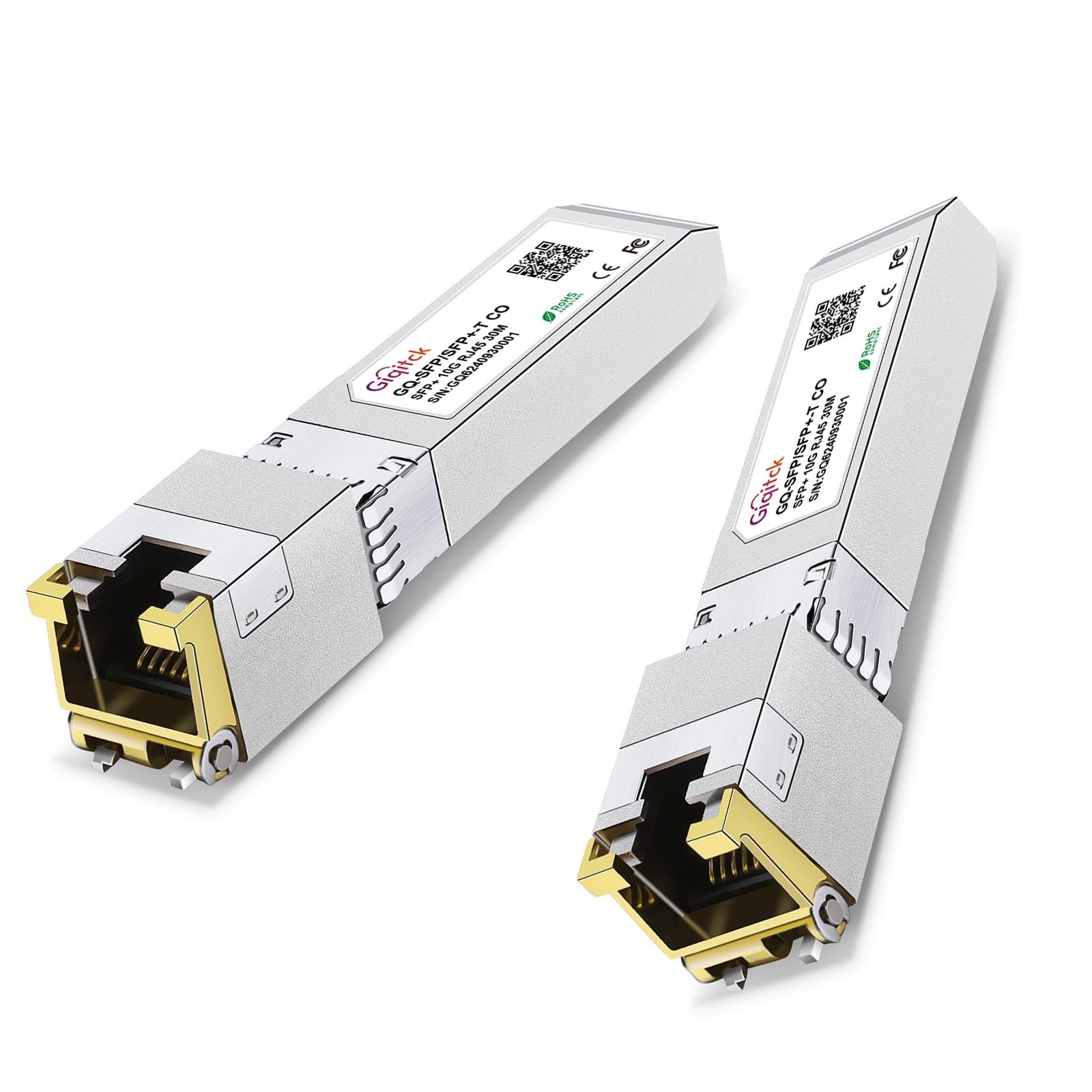 SFP+ to RJ45 10GBase-T Module, 1.25G/2.5G/5G/10G Copper SFP to Ethernet Netwo…