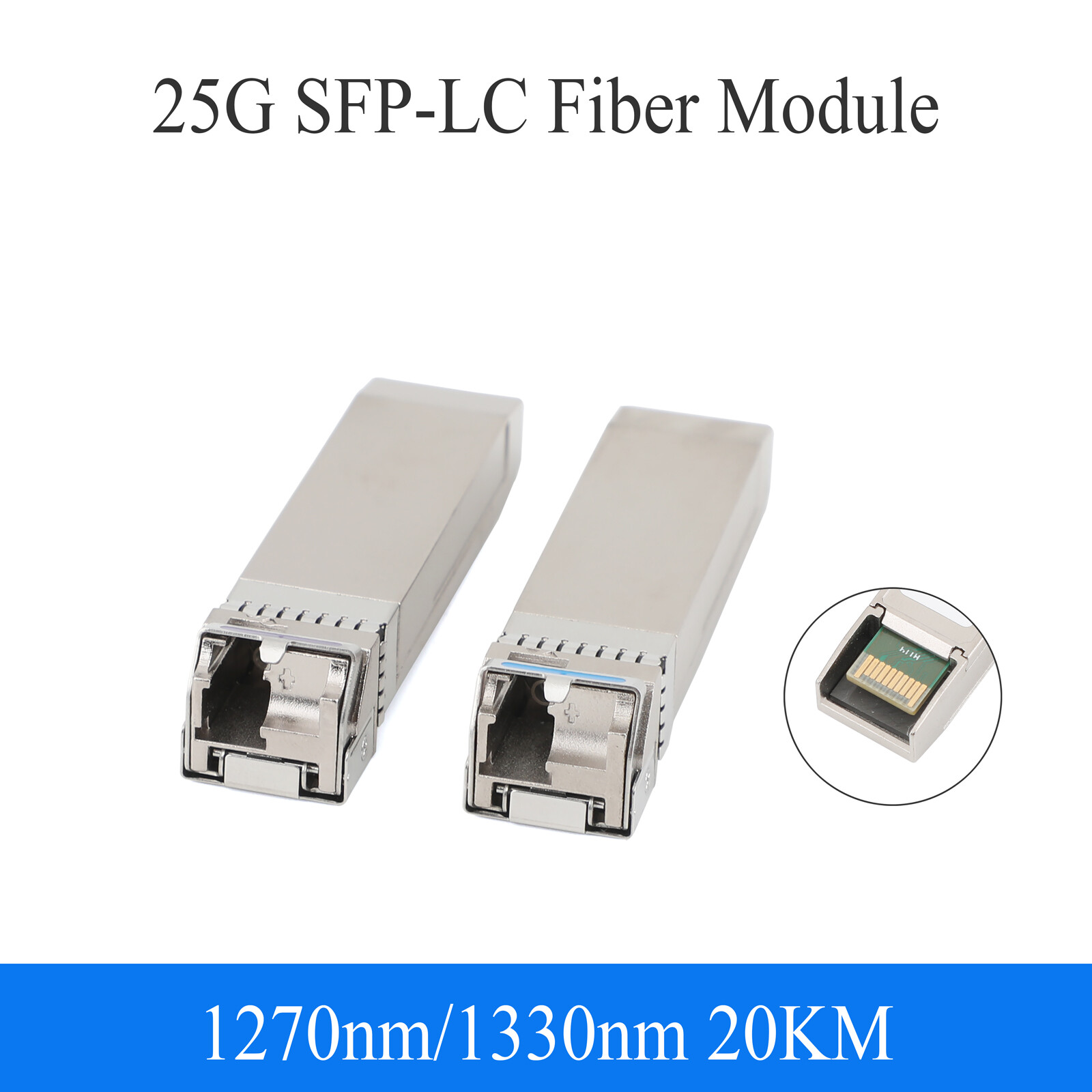 25G SFP fiber optic module 1270nm/1330nm single fiber single mode A+B LC 20km